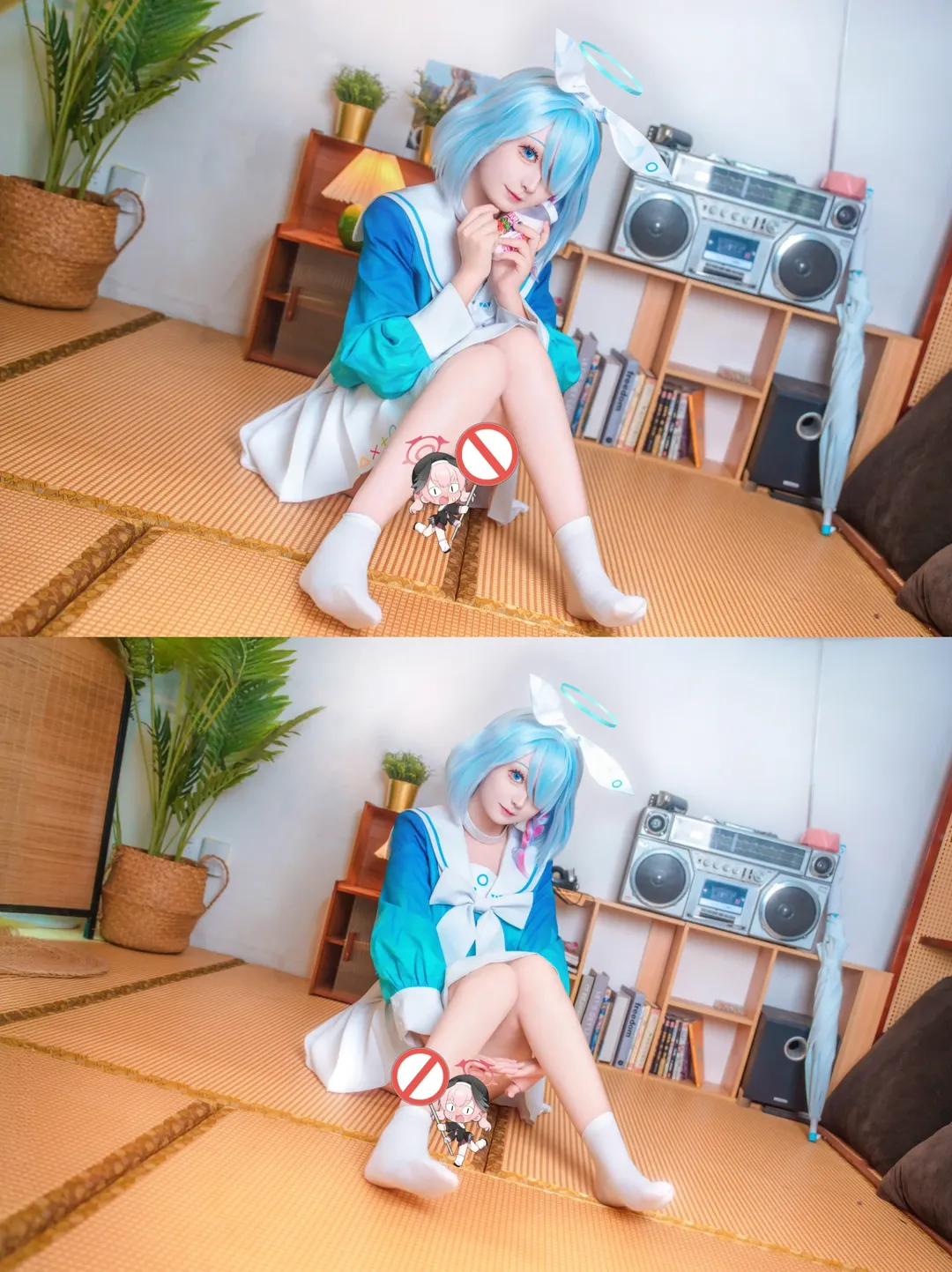 蔚蓝档案, 二次元日常, 阿罗娜cos, 水手服穿搭, 榻榻米摄影 - 第1张