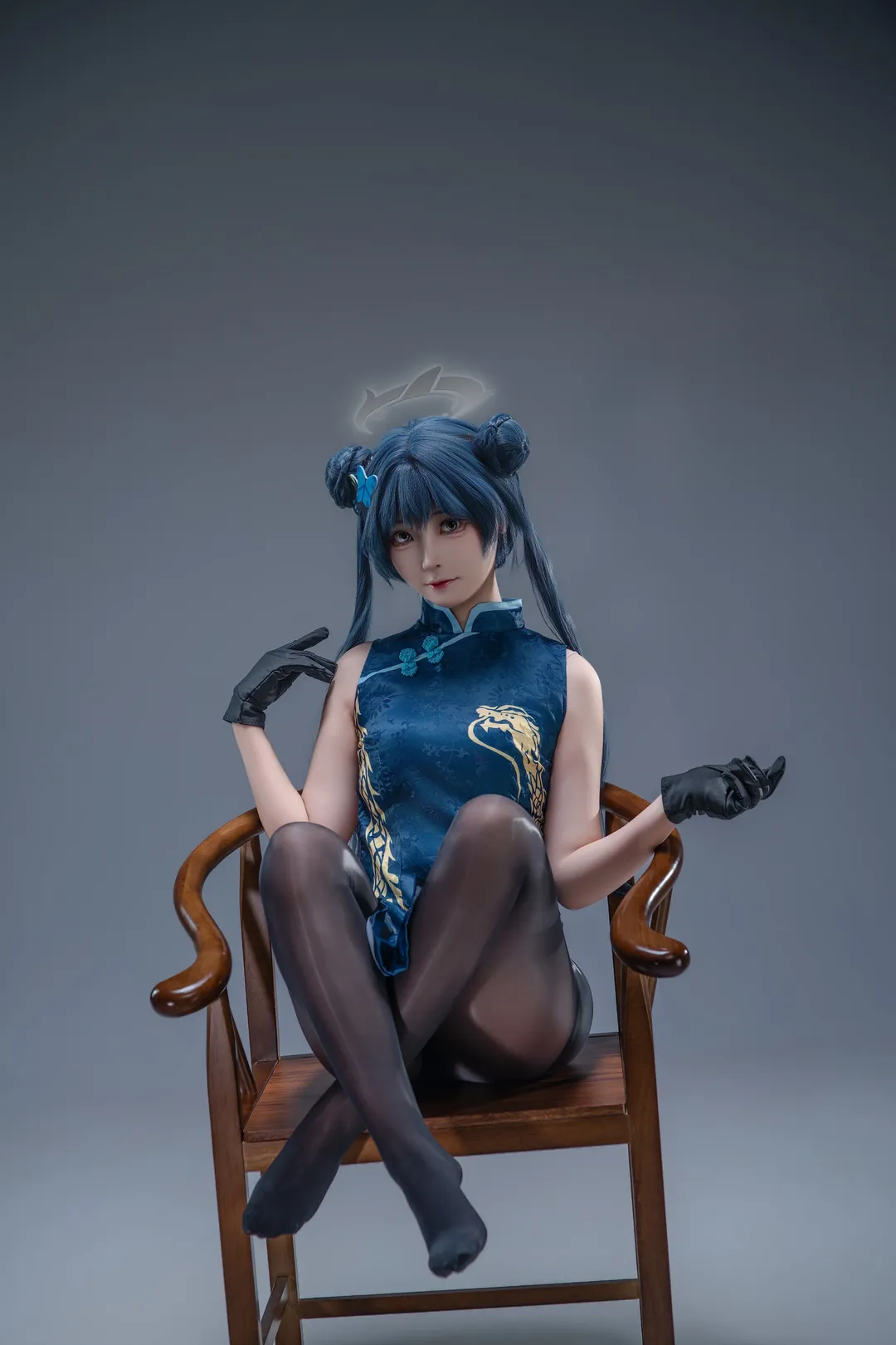 角色扮演, 蔚蓝档案, 龙华妃咲cos, 黑道萝莉, 旗袍黑丝 - 第2张