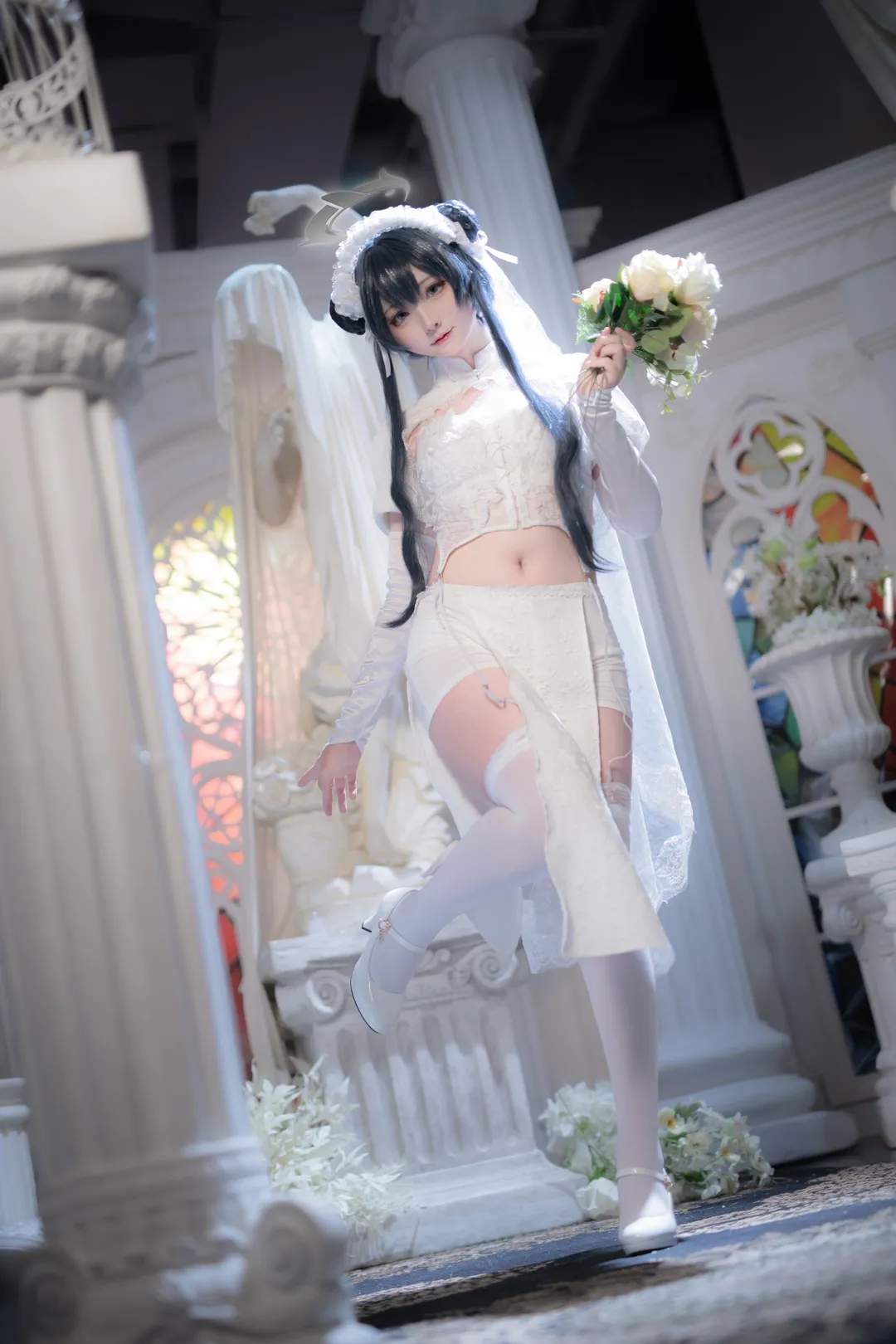 蔚蓝档案, 妃咲cos, cosplay摄影, 蔚蓝档案cosplay, 花嫁婚纱 - 第3张