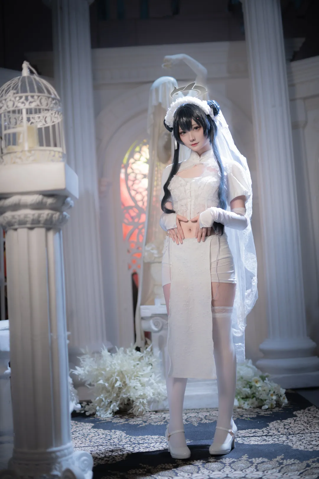 蔚蓝档案, 妃咲cos, cosplay摄影, 蔚蓝档案cosplay, 花嫁婚纱 - 第4张