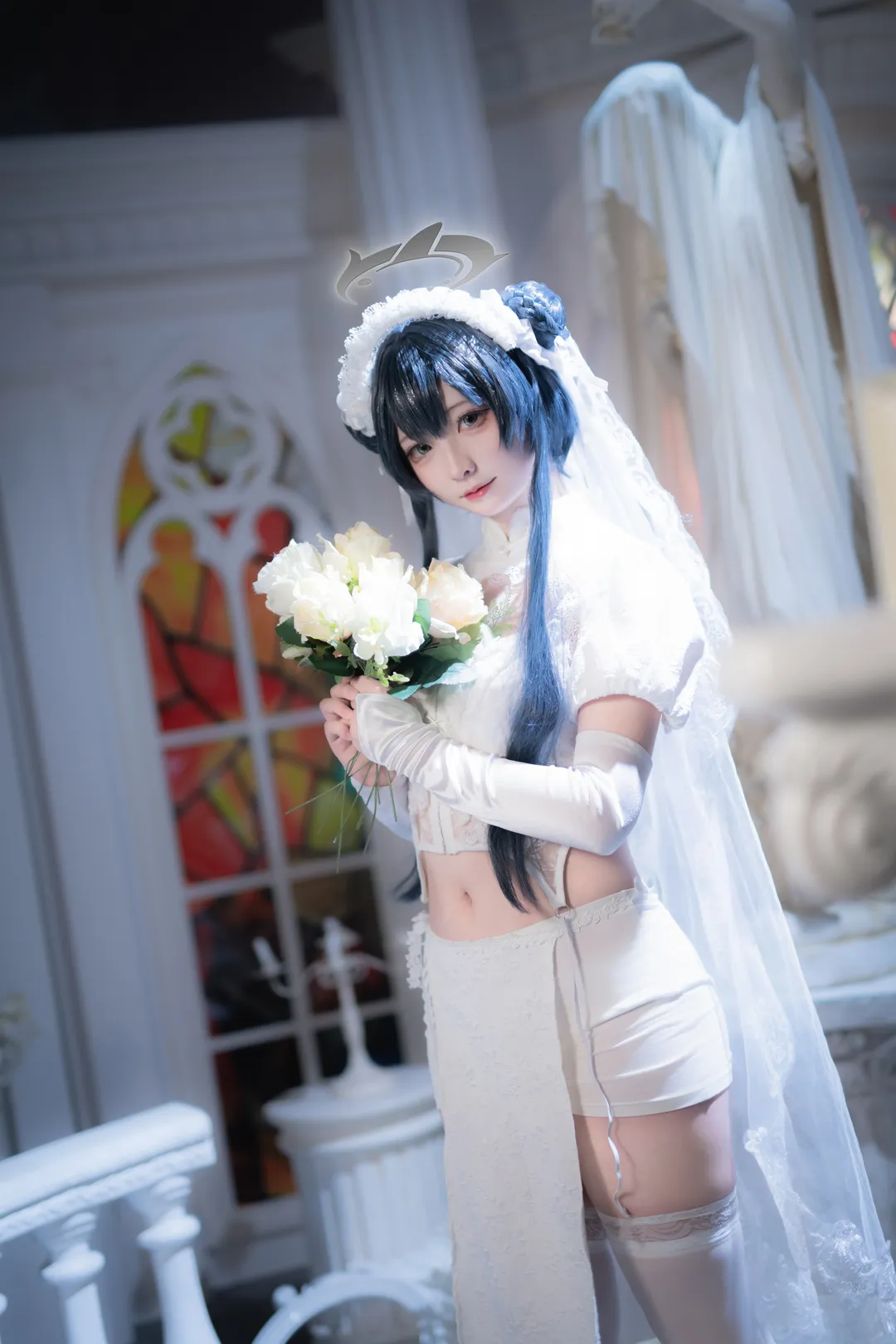 蔚蓝档案, 妃咲cos, cosplay摄影, 蔚蓝档案cosplay, 花嫁婚纱 - 第5张