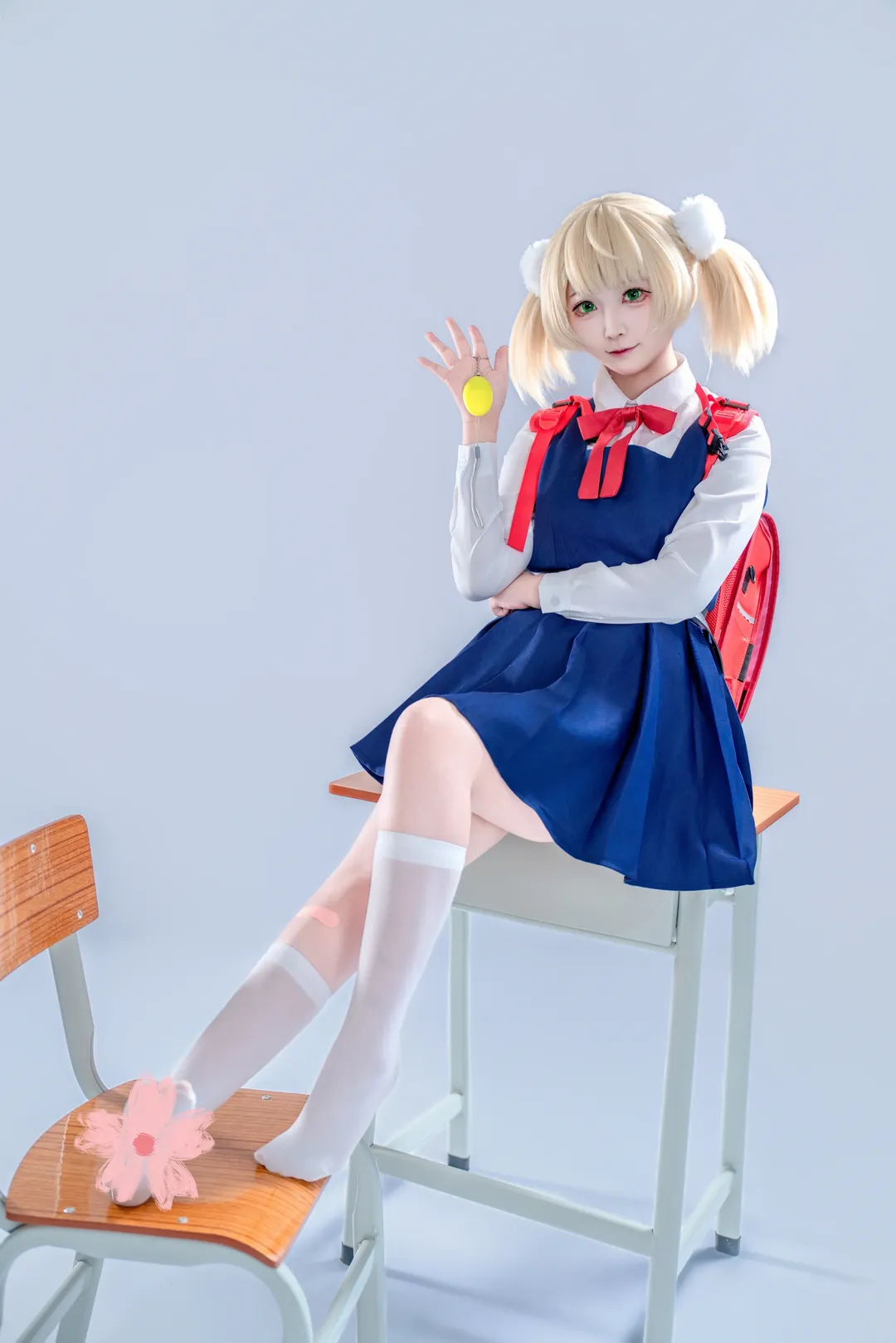 时雨羽衣cos, cosplay日常, 双马尾假发, 校园风穿搭, 萝莉神的安魂曲 - 第4张