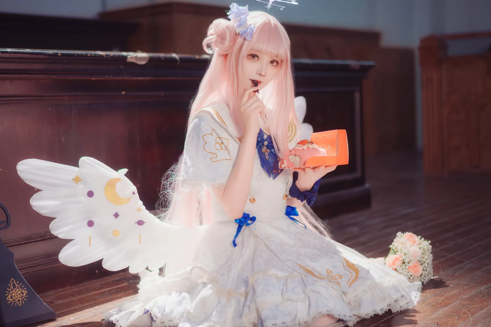 cosplay, 二次元少女, 蔚蓝档案, 圣园未花cos, 天使造型 - 第2张