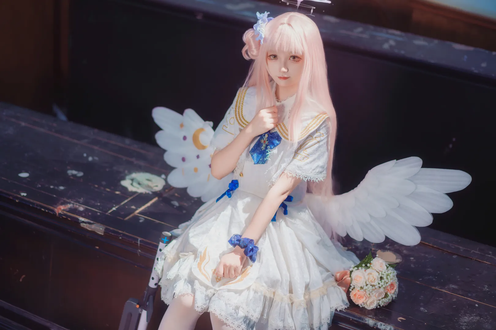 cosplay, 二次元少女, 蔚蓝档案, 圣园未花cos, 天使造型 - 第6张