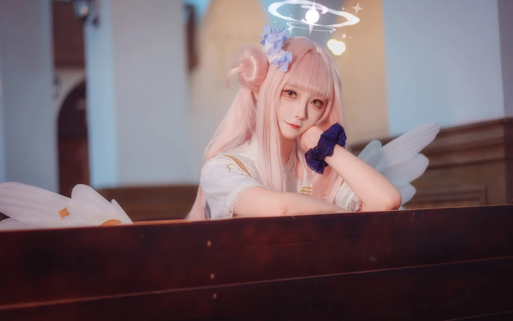 cosplay, 二次元少女, 蔚蓝档案, 圣园未花cos, 天使造型 - 第7张