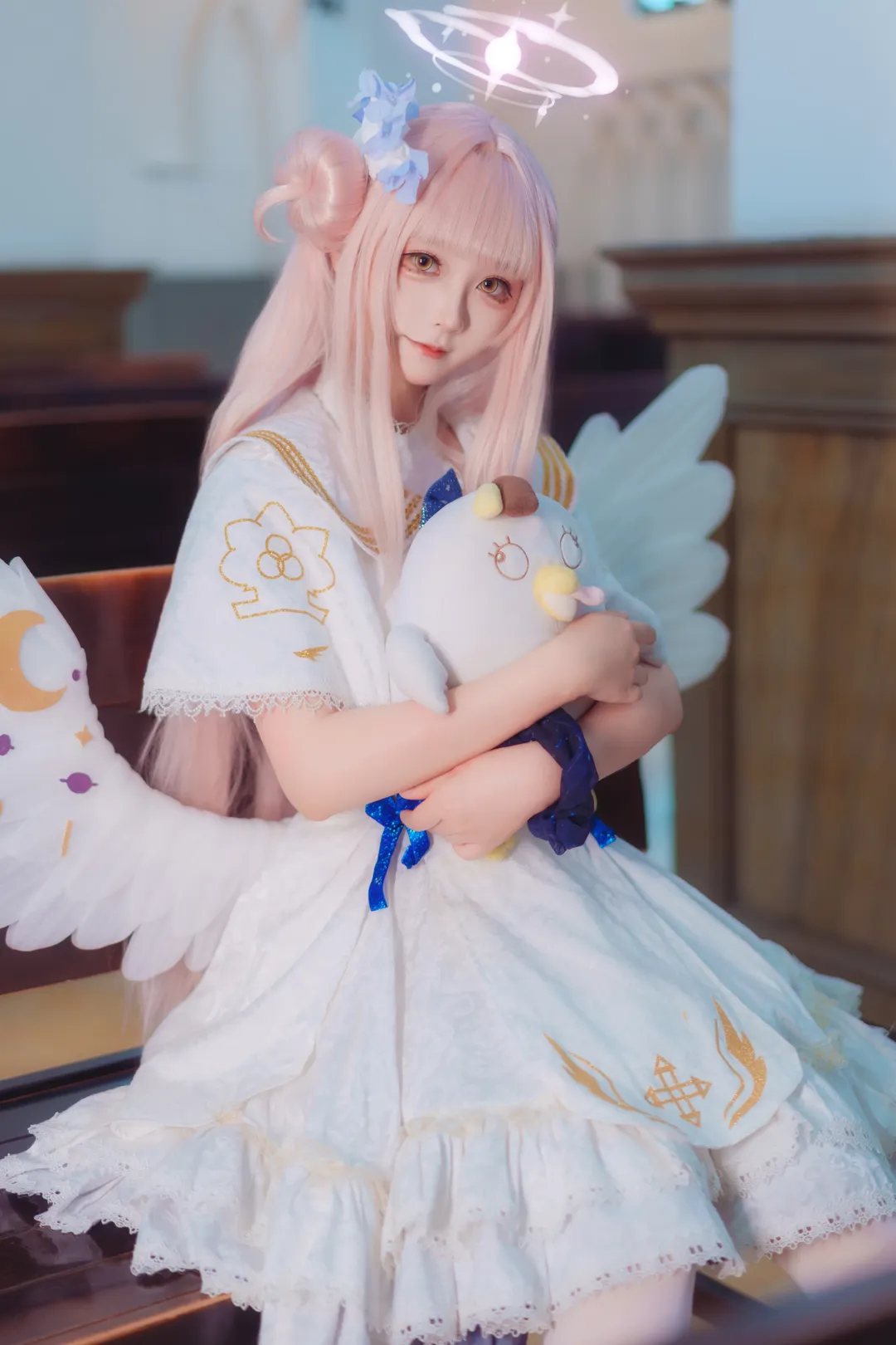cosplay, 二次元少女, 蔚蓝档案, 圣园未花cos, 天使造型 - 第8张