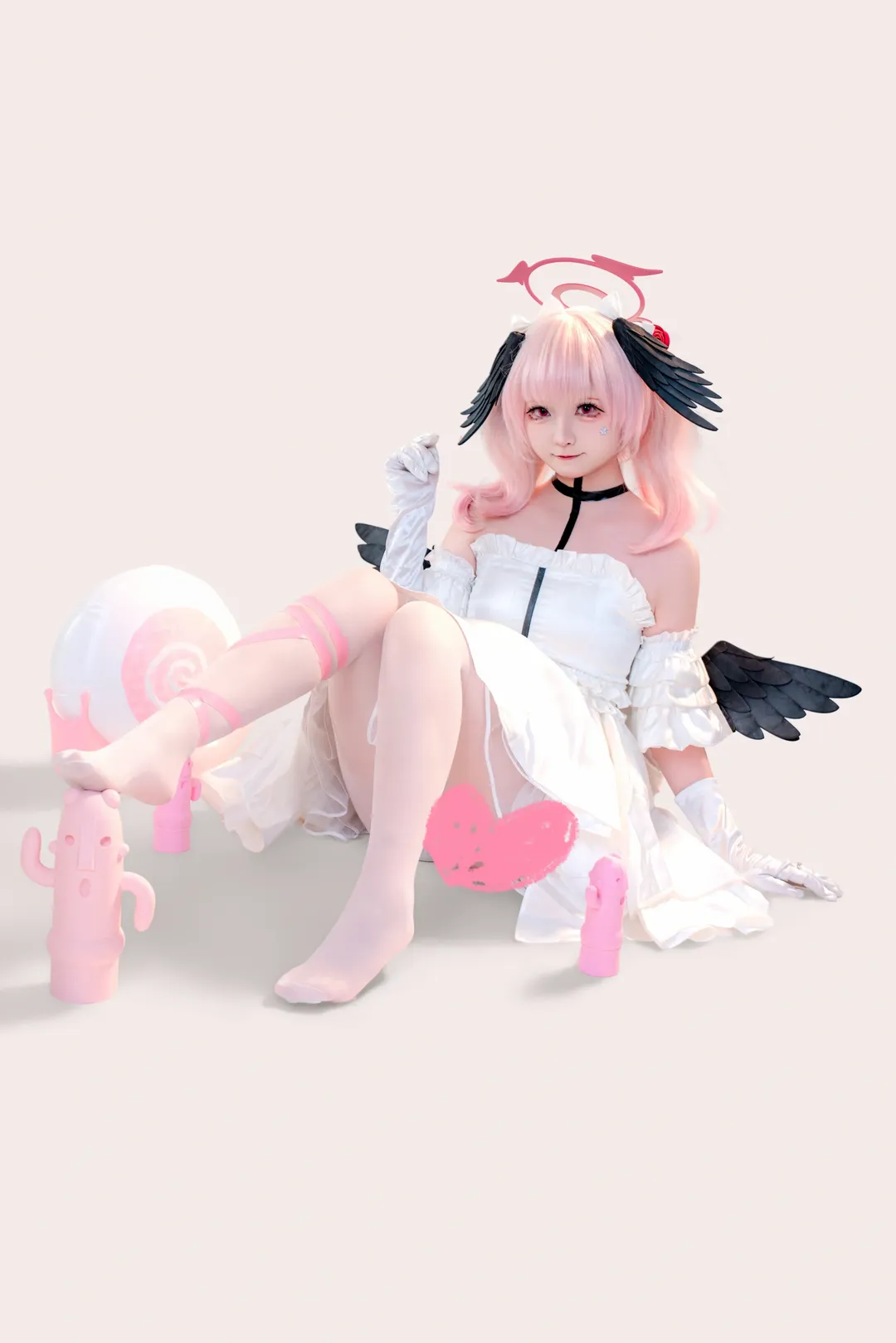 ブルーアーカイブ, コスプレ撮影, 下江コハル コスプレ, 白タイツコスプレ, 天使の輪