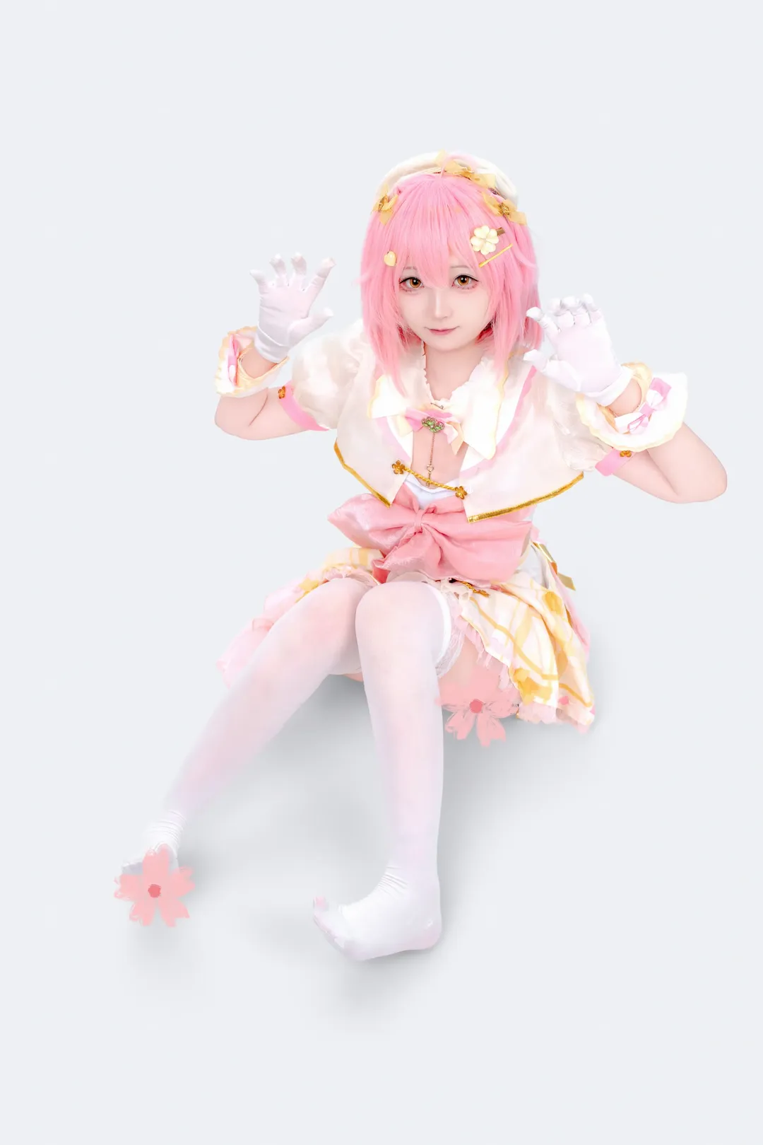 白ニーソコーデ, スタジオ撮影, ピンクと白のドレス, 永雛タフィー コスプレ, 永雛タフィー - 3枚目