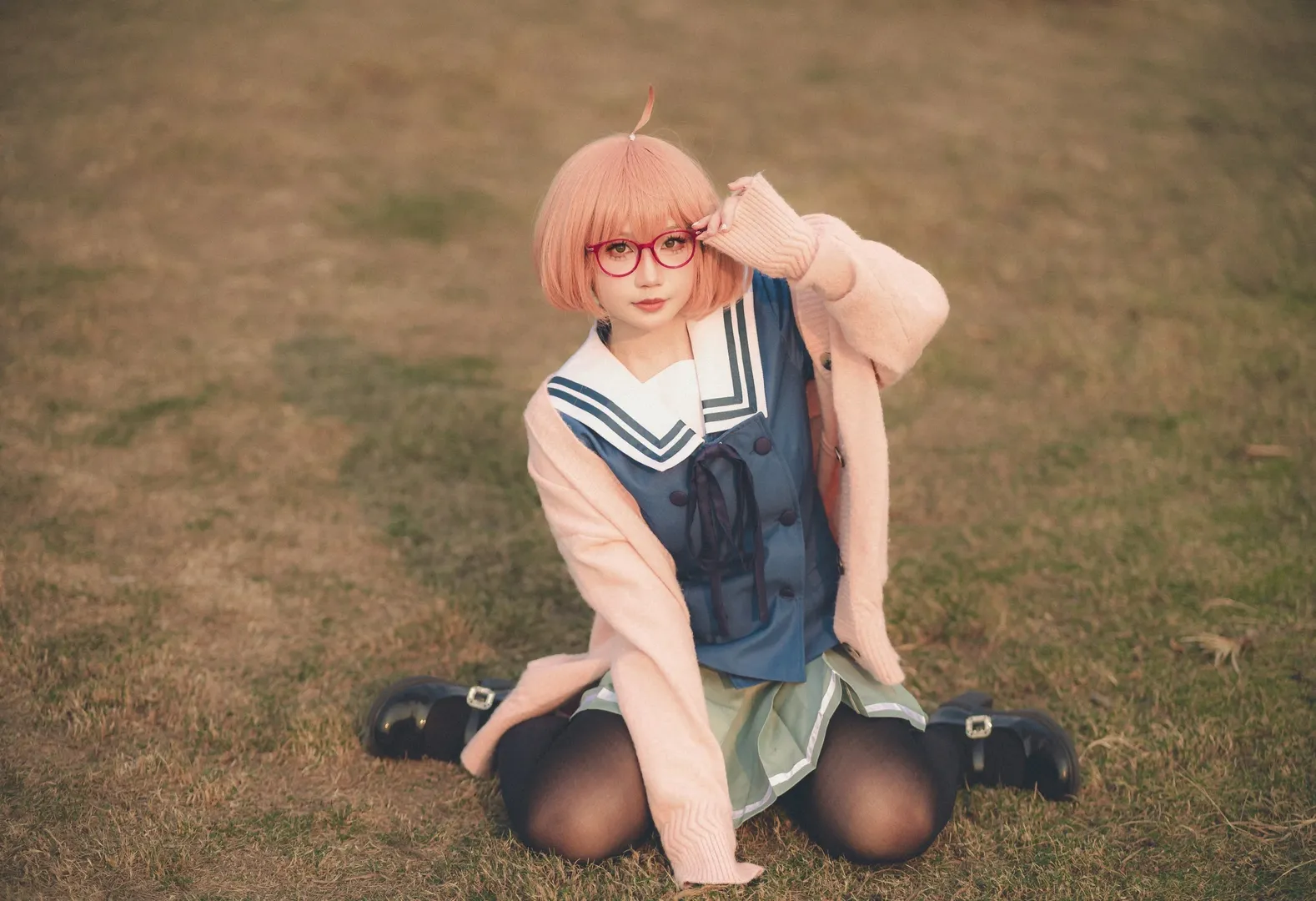 cosplay正片, 二次元外景, 栗山未来cos, 境界的彼方, JK制服写真 - 第1张