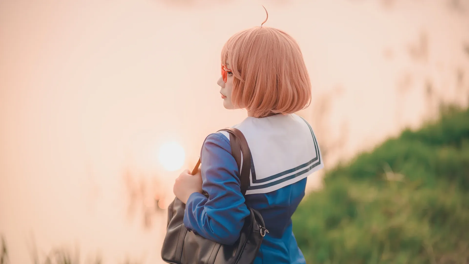 cosplay正片, 二次元外景, 栗山未来cos, 境界的彼方, JK制服写真 - 第5张