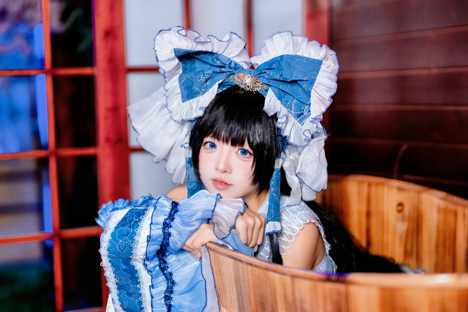 博麗霊夢コスプレ, 東方Project, 和風衣装, スタジオポートレート, 日系自宅少女ポートレート - 4枚目