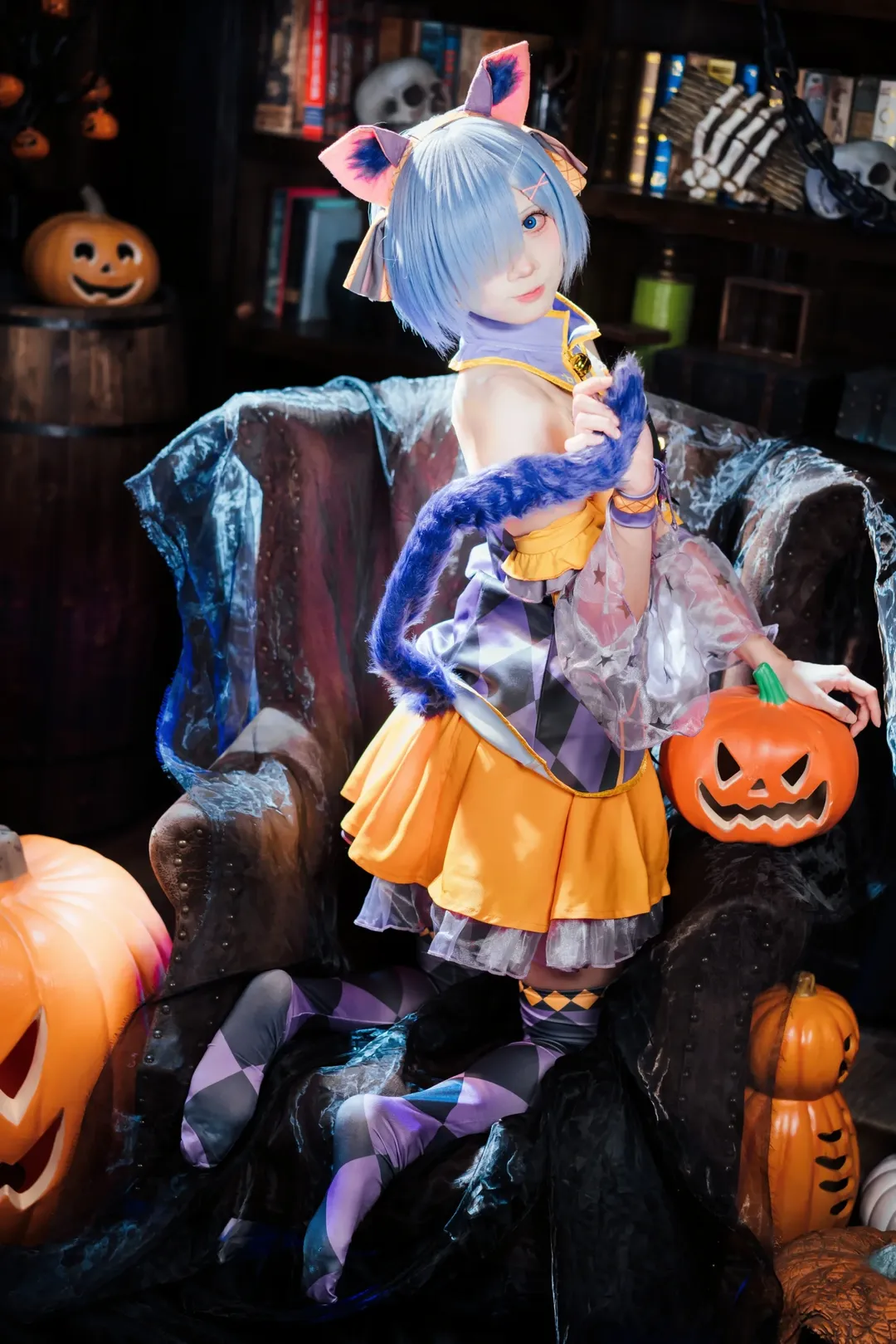 Re:ゼロから始める異世界生活, レム コスプレ, ハロウィンコスプレ, 猫耳・獣耳, ジャック・オ・ランタン - 2枚目