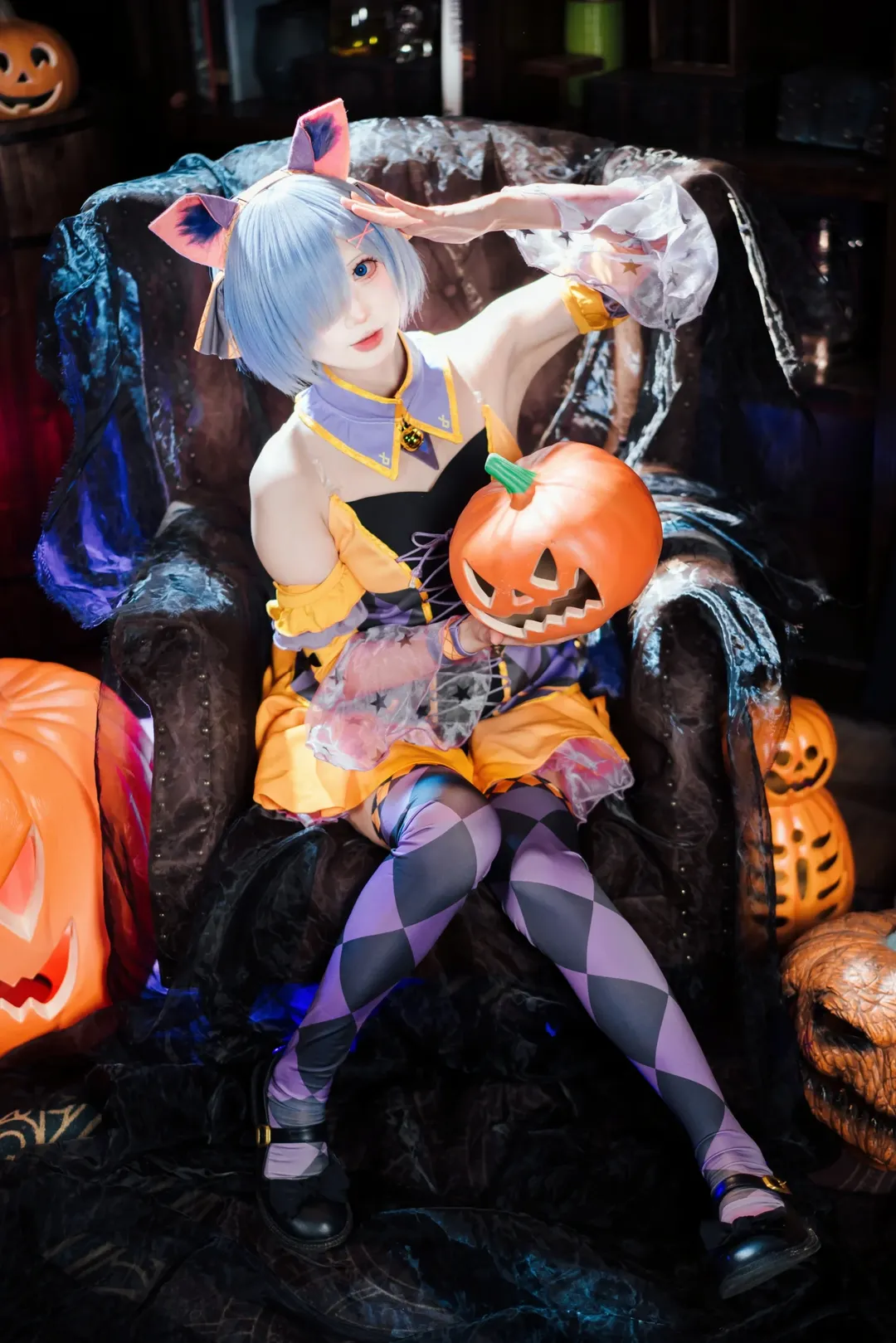 Re:ゼロから始める異世界生活, レム コスプレ, ハロウィンコスプレ, 猫耳・獣耳, ジャック・オ・ランタン - 6枚目