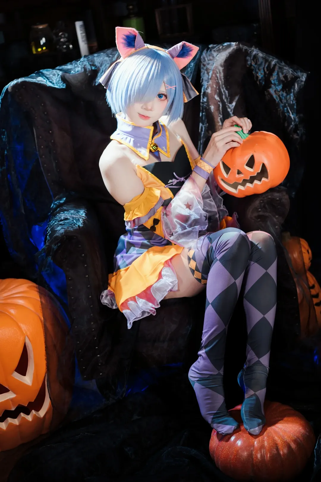 Re:ゼロから始める異世界生活, レム コスプレ, ハロウィンコスプレ, 猫耳・獣耳, ジャック・オ・ランタン - 7枚目