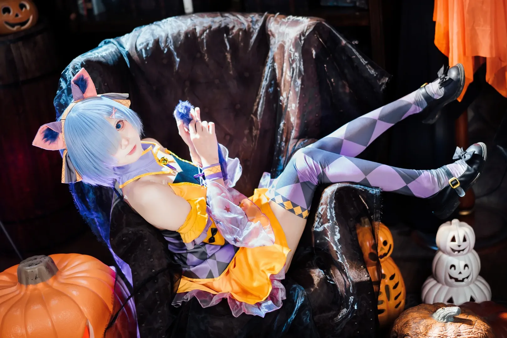 Re:ゼロから始める異世界生活, レム コスプレ, ハロウィンコスプレ, 猫耳・獣耳, ジャック・オ・ランタン - 8枚目