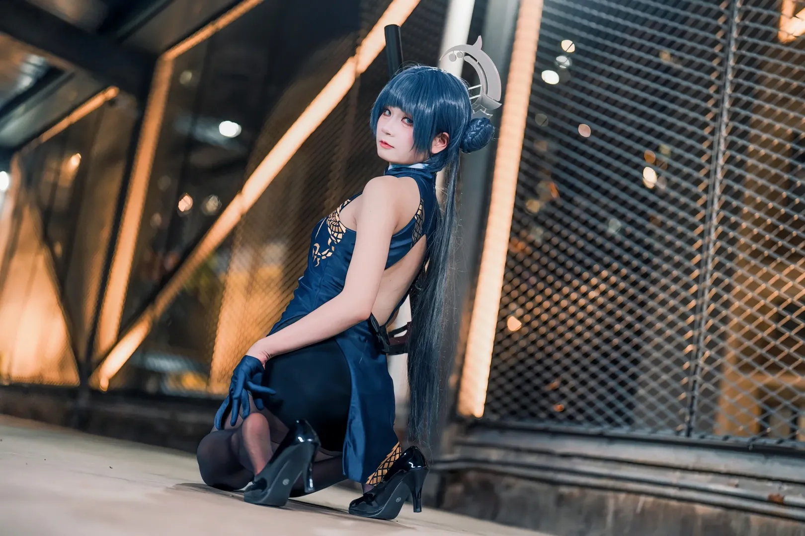 cos正片, 碧蓝档案, 龙华妃咲cos, 二次元cosplay, 夜景写真