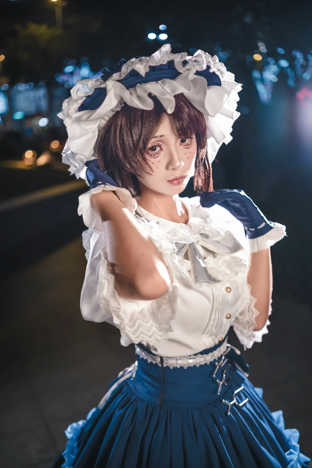 第五人格, 夜景人像, cosplay摄影, 洛丽塔风格, 兰闺惊梦cos - 第4张