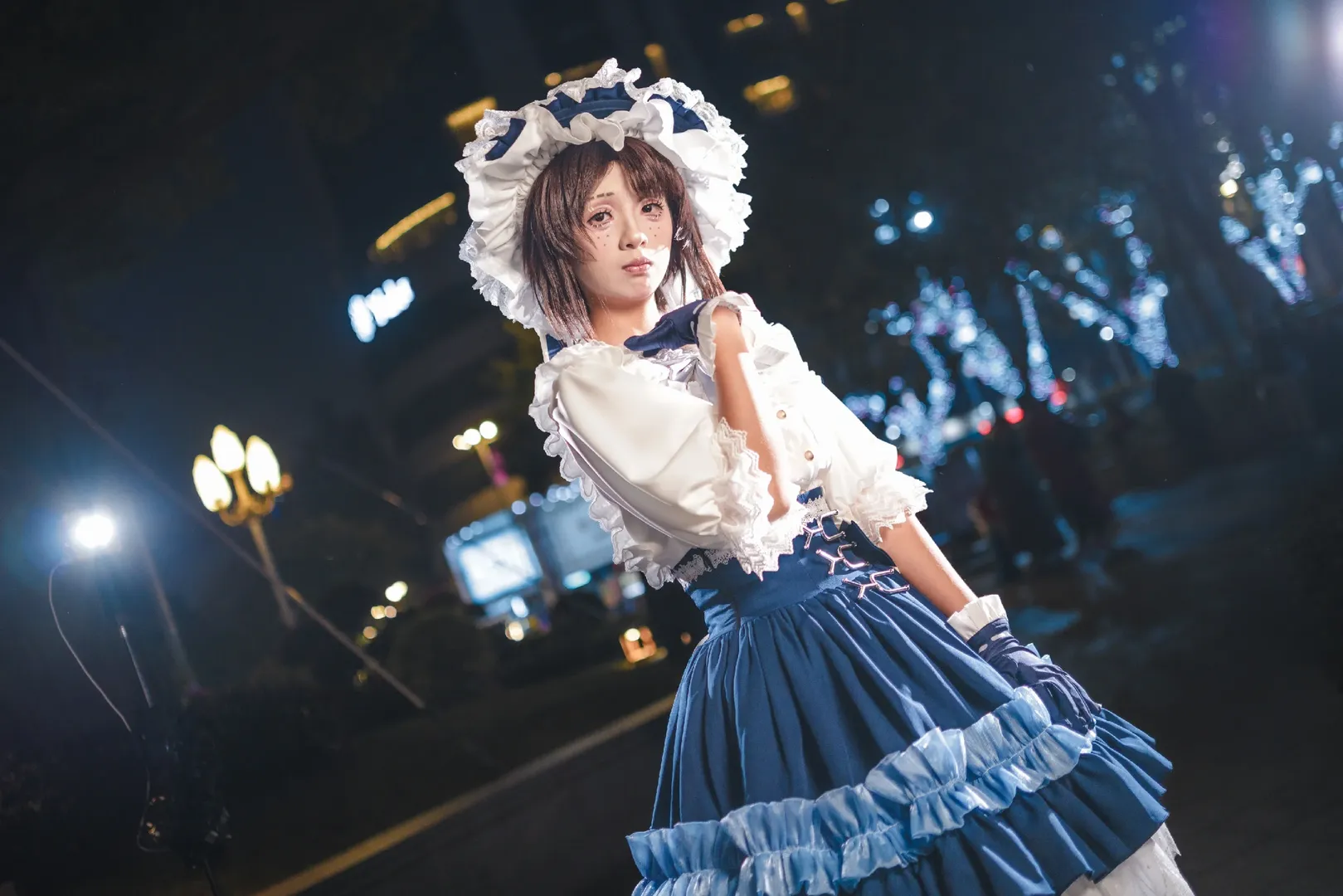 第五人格, 夜景人像, cosplay摄影, 洛丽塔风格, 兰闺惊梦cos - 第5张