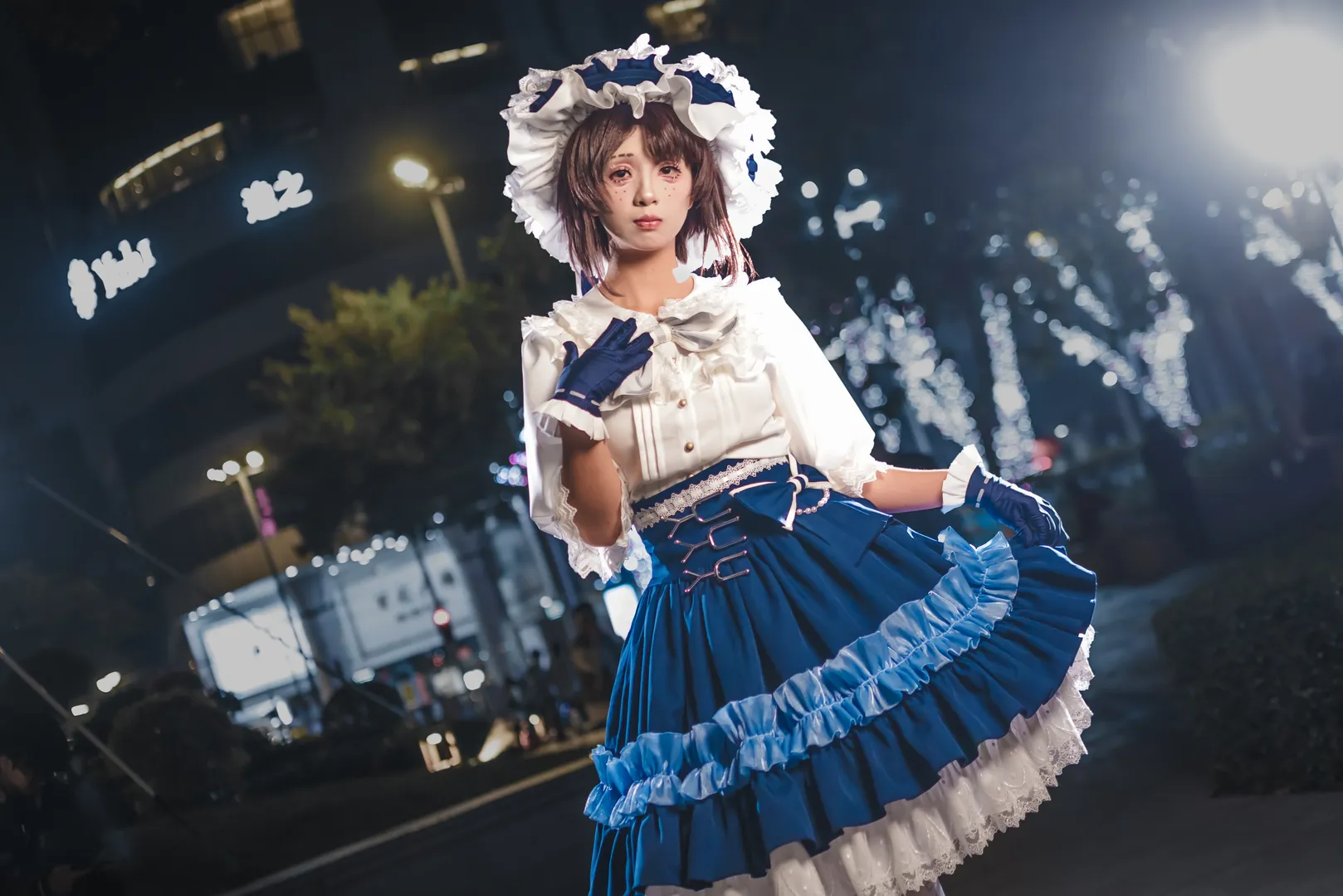 第五人格, 夜景人像, cosplay摄影, 洛丽塔风格, 兰闺惊梦cos - 第6张