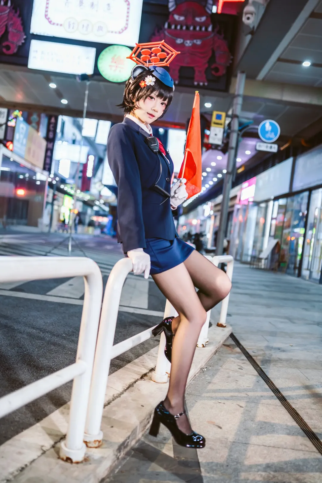 ブルーアーカイブ, 夜景スナップ, 制服コーデ, 春日ツバキ コスプレ, 二次元コスプレ写真