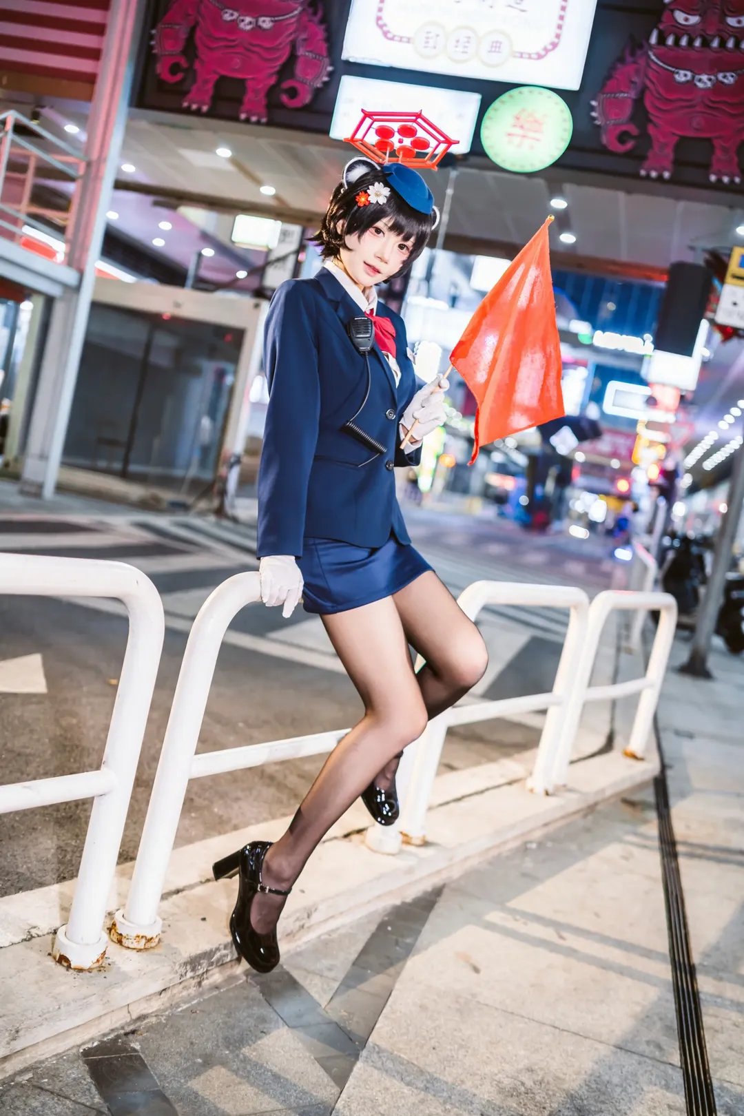 蔚蓝档案, 夜景街拍, 制服穿搭, 春日椿cos, 二次元cosplay正片 - 第2张