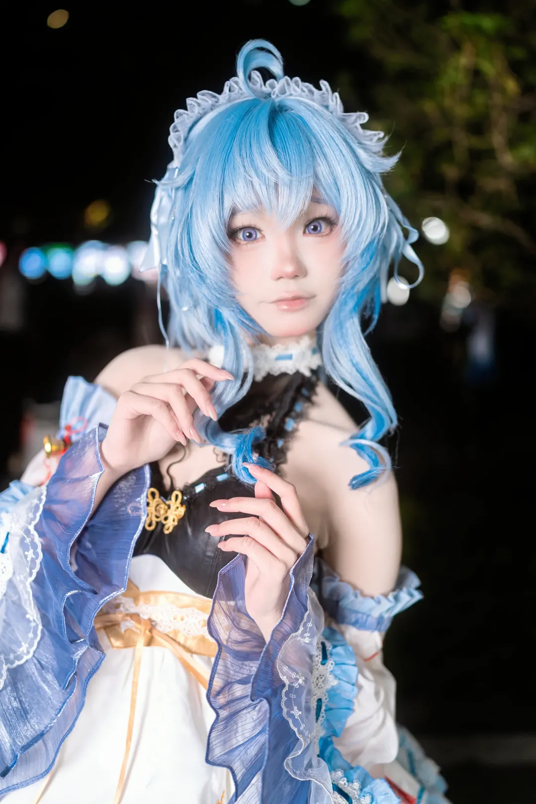 原神, 甘雨cos, cosplay, 夜景人像, 萤火虫场照 - 第10张