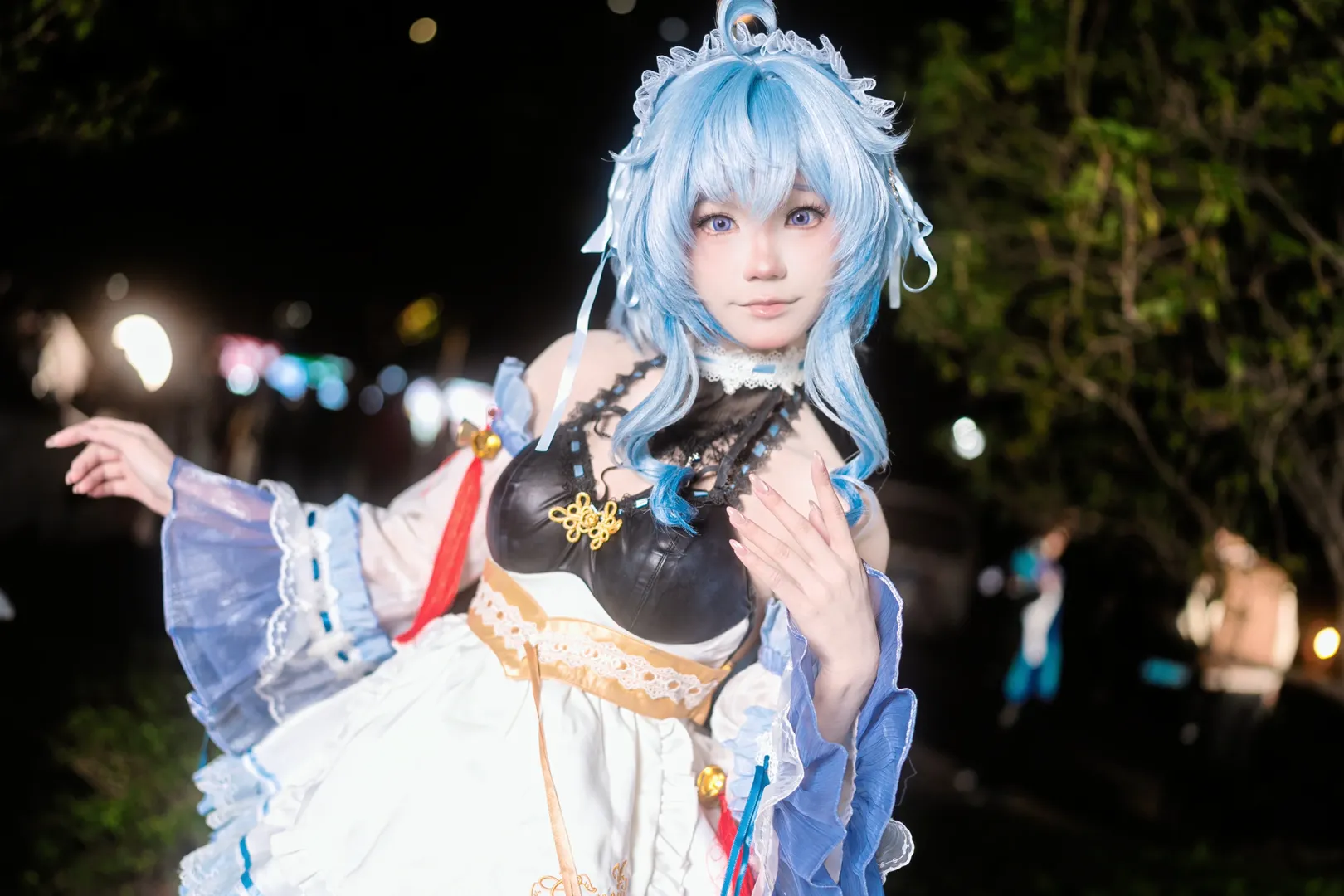 原神, 甘雨cos, cosplay, 夜景人像, 萤火虫场照 - 第11张