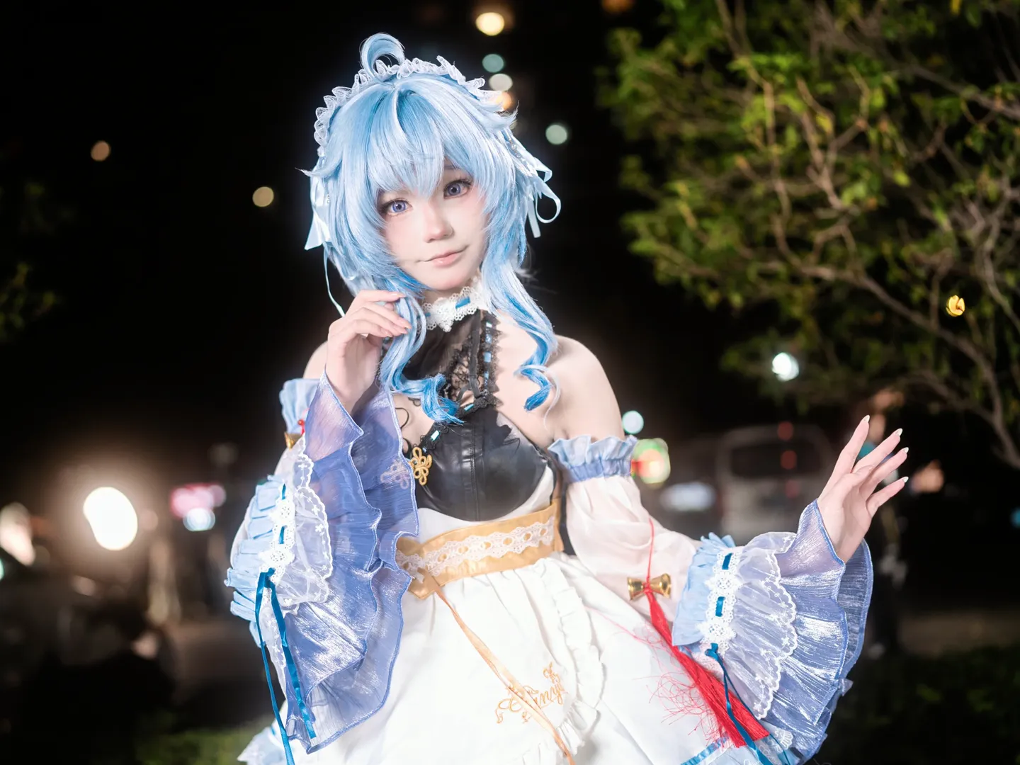原神, 甘雨cos, cosplay, 夜景人像, 萤火虫场照 - 第12张