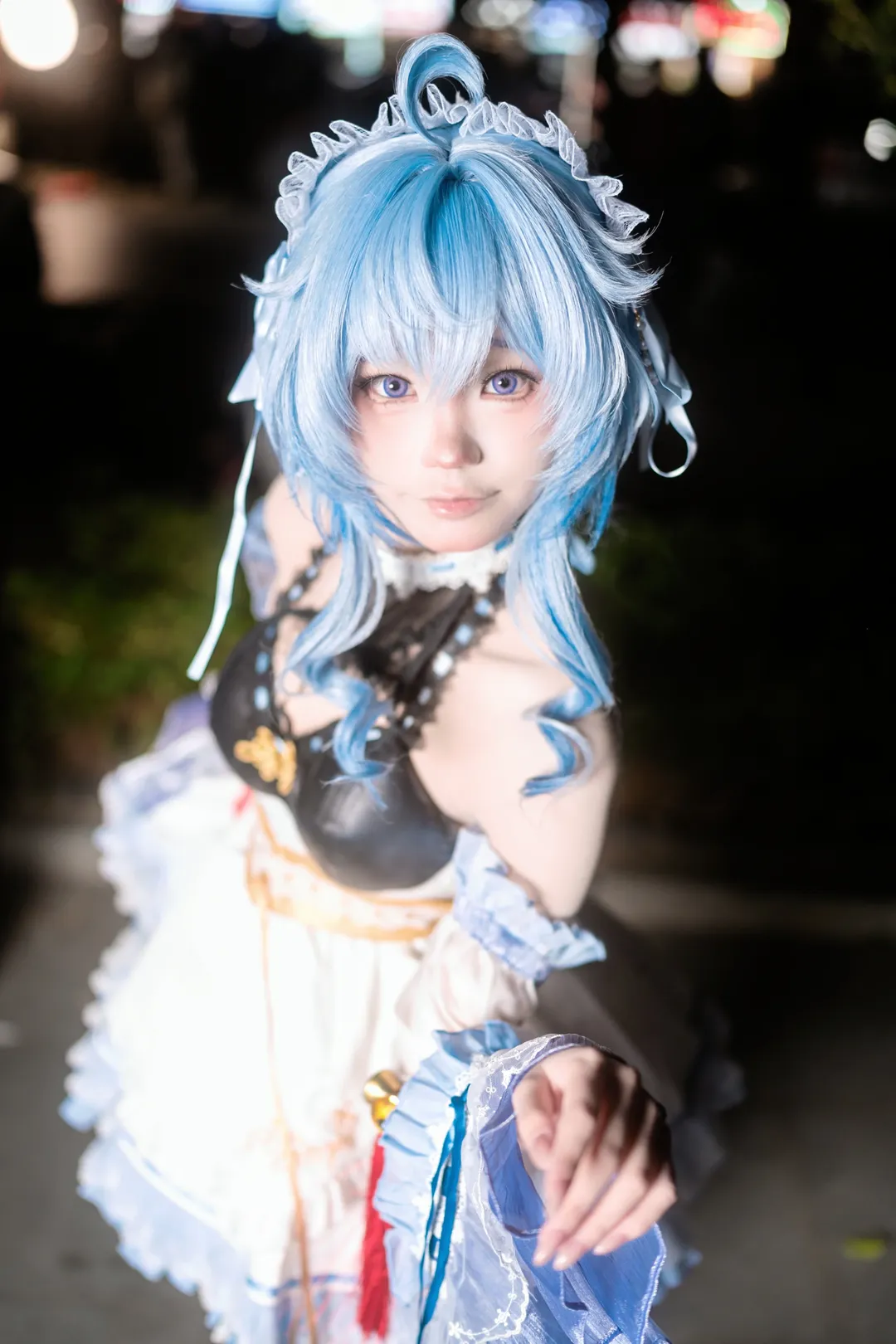 原神, 甘雨cos, cosplay, 夜景人像, 萤火虫场照