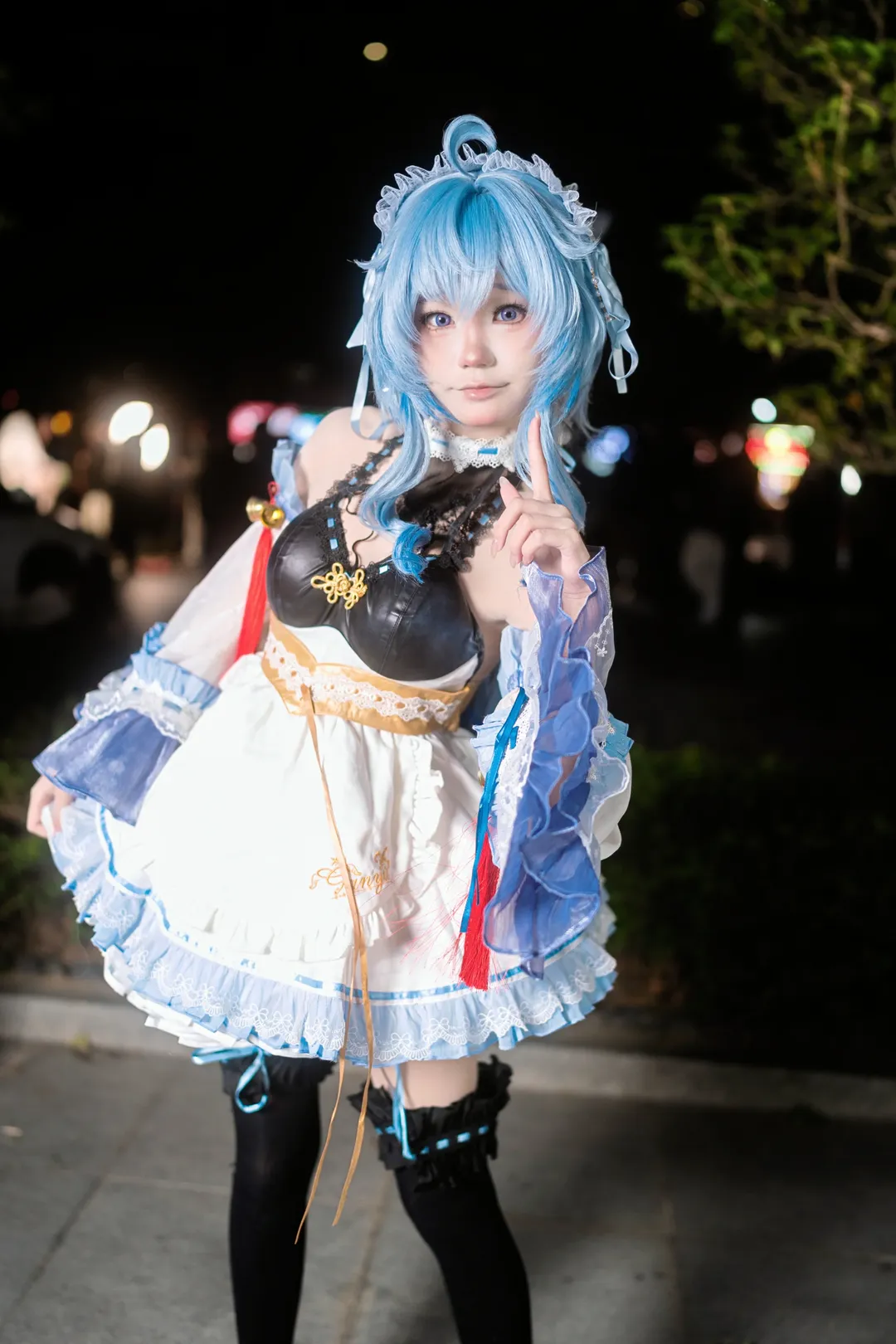 原神, 甘雨cos, cosplay, 夜景人像, 萤火虫场照 - 第3张
