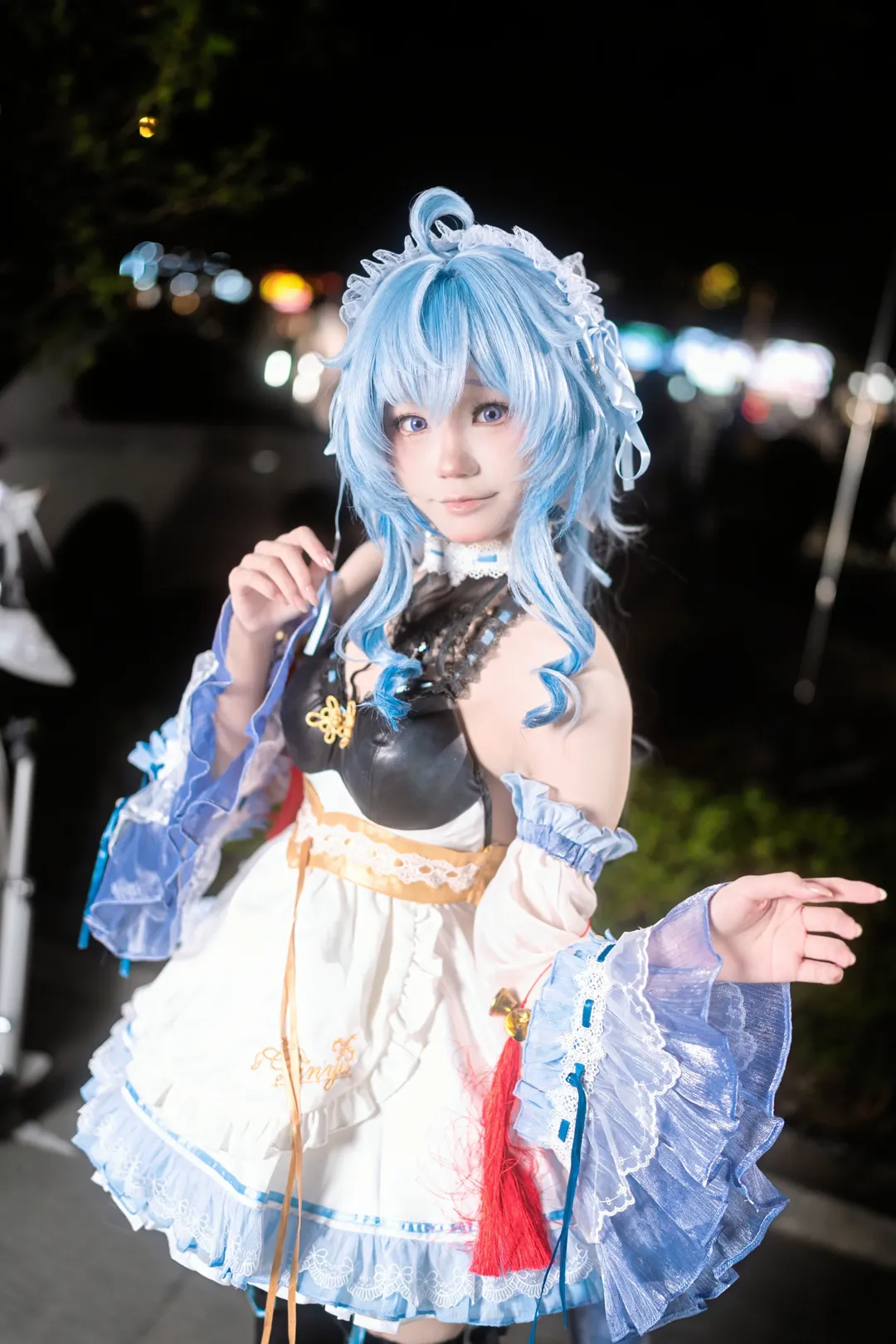 原神, 甘雨cos, cosplay, 夜景人像, 萤火虫场照 - 第4张