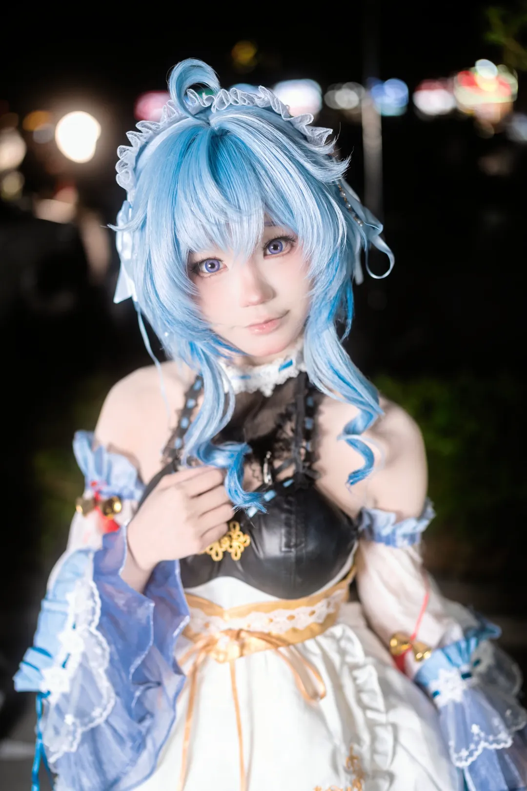 原神, 甘雨cos, cosplay, 夜景人像, 萤火虫场照 - 第5张