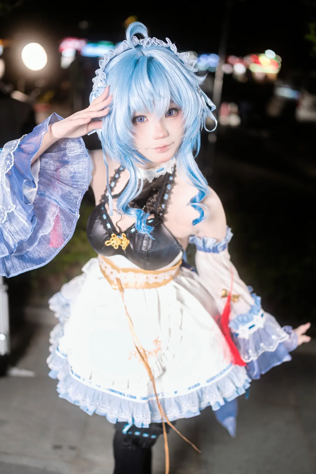 原神, 甘雨cos, cosplay, 夜景人像, 萤火虫场照 - 第6张