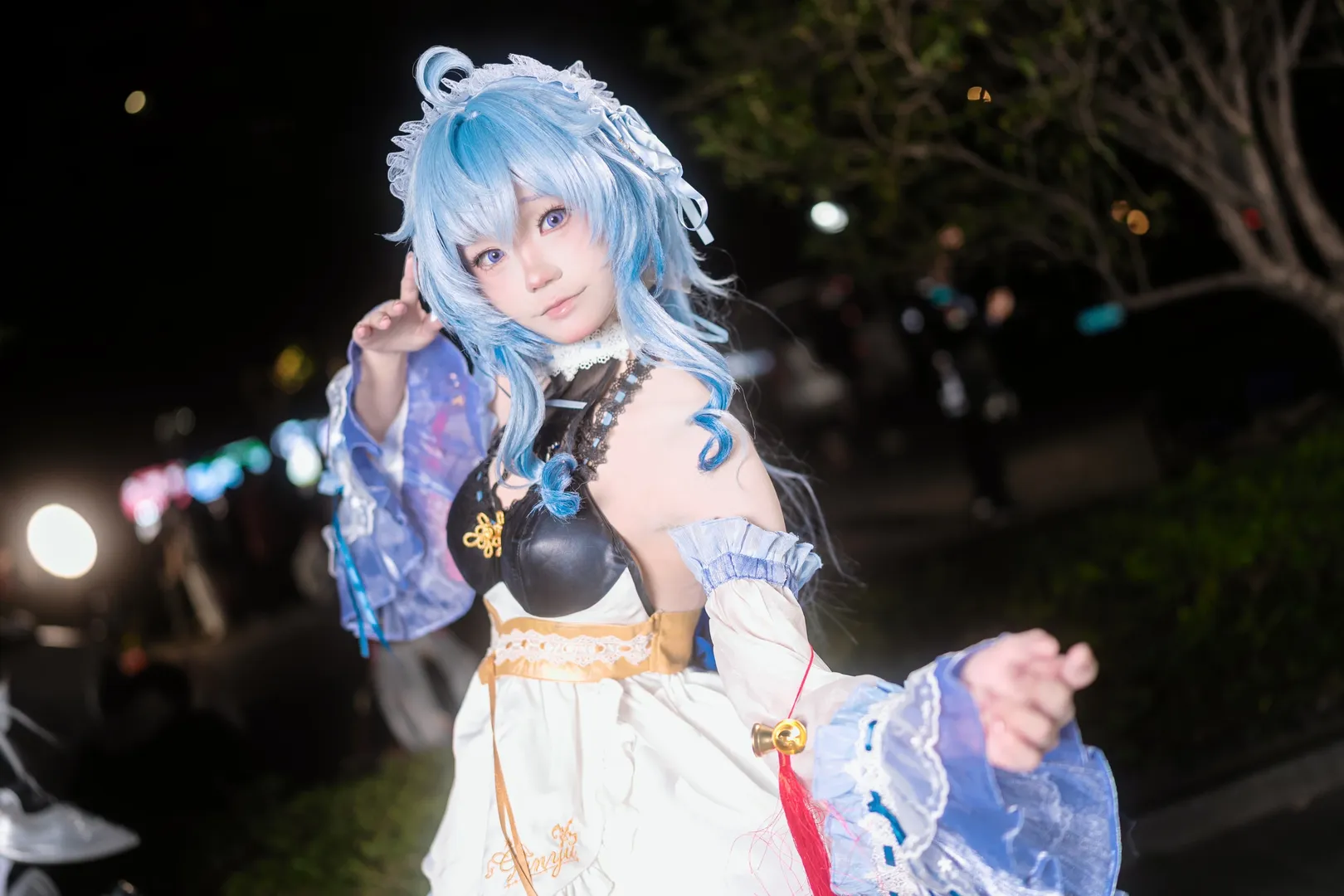 原神, 甘雨cos, cosplay, 夜景人像, 萤火虫场照 - 第9张