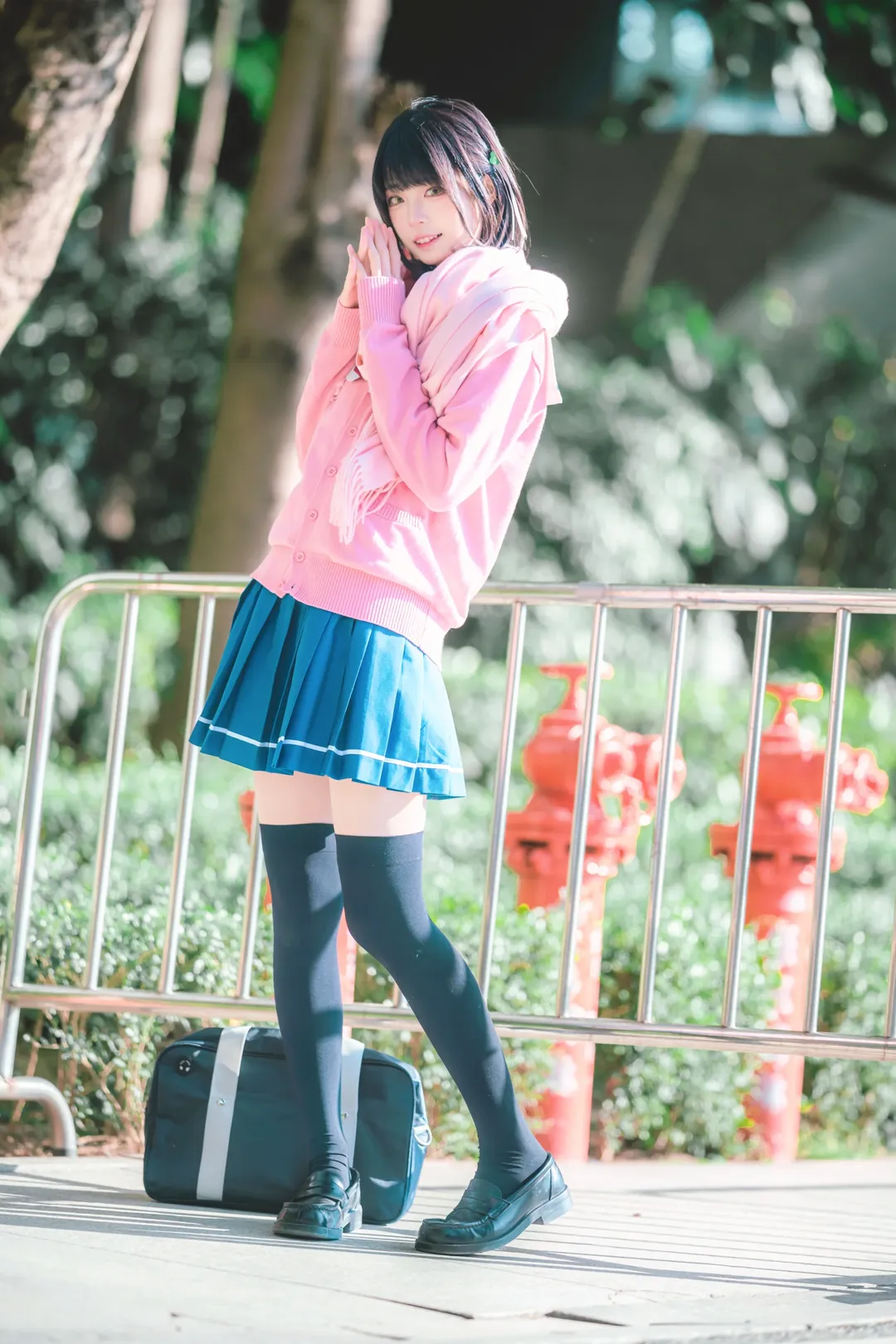 少女写真, 户外街拍, 花坂结衣cos, OneRoom, JK拍照姿势 - 第10张