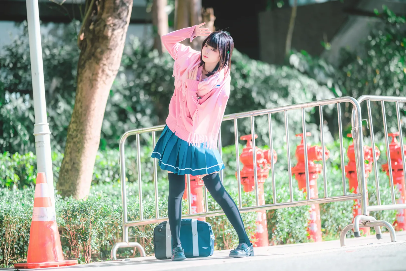 少女写真, 户外街拍, 花坂结衣cos, OneRoom, JK拍照姿势 - 第11张