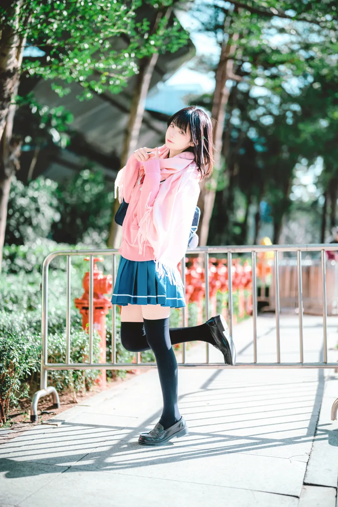 少女写真, 户外街拍, 花坂结衣cos, OneRoom, JK拍照姿势 - 第5张
