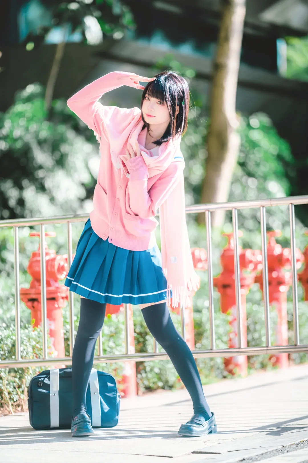 少女写真, 户外街拍, 花坂结衣cos, OneRoom, JK拍照姿势 - 第6张