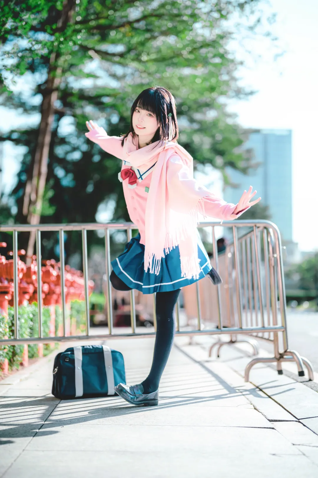 少女写真, 户外街拍, 花坂结衣cos, OneRoom, JK拍照姿势 - 第7张