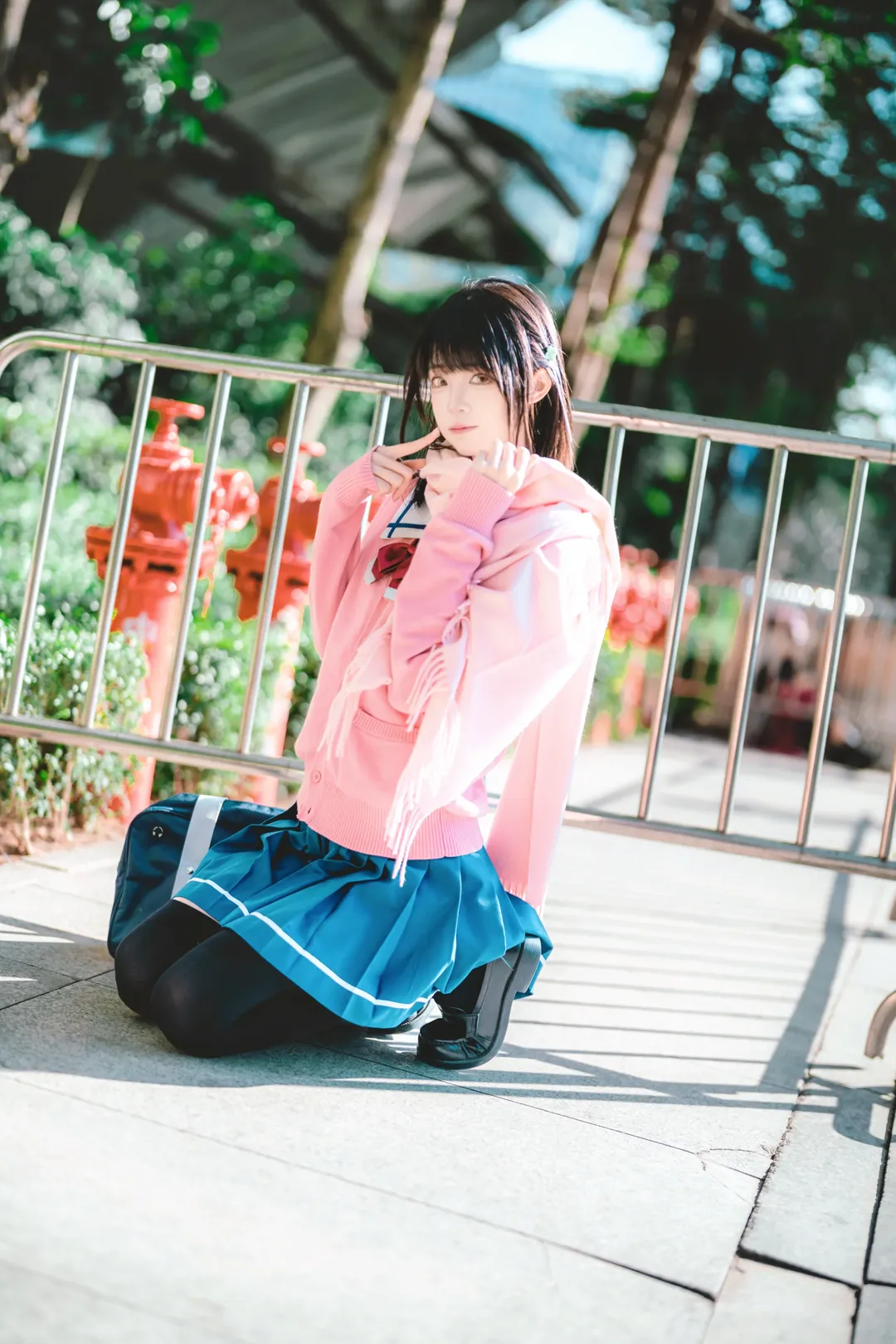 少女写真, 户外街拍, 花坂结衣cos, OneRoom, JK拍照姿势 - 第9张