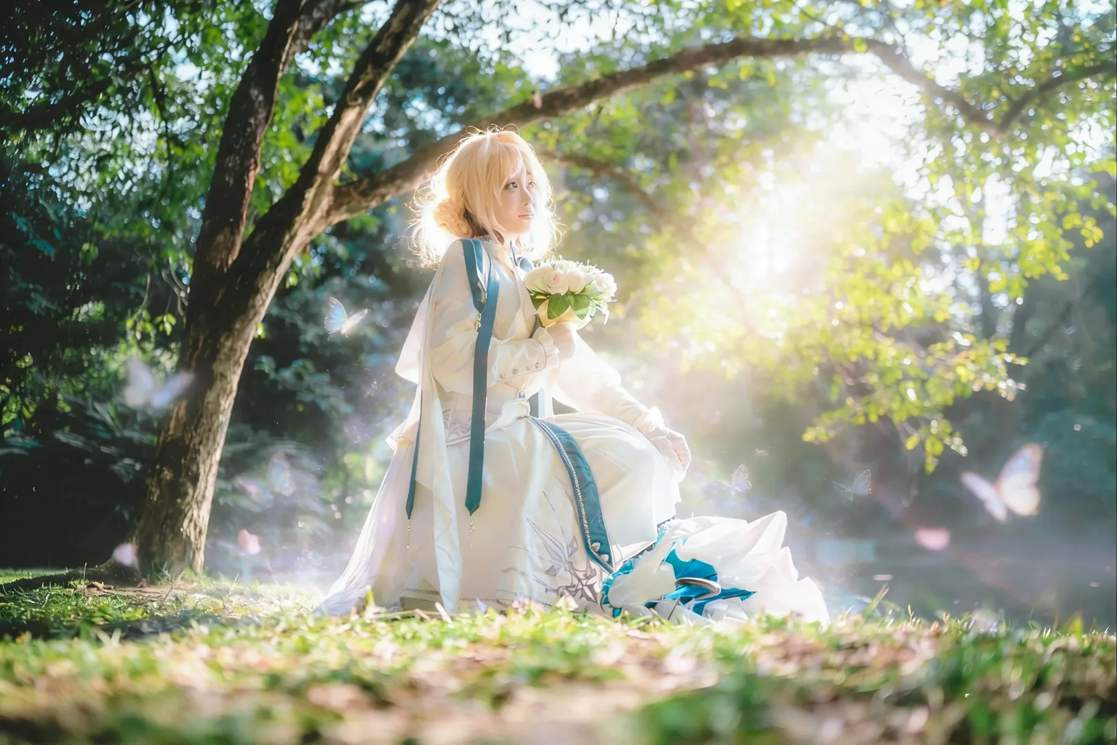 二次元cosplay, 氛围感写真, 薇尔莉特cos, 紫罗兰永恒花园, 少女摄影