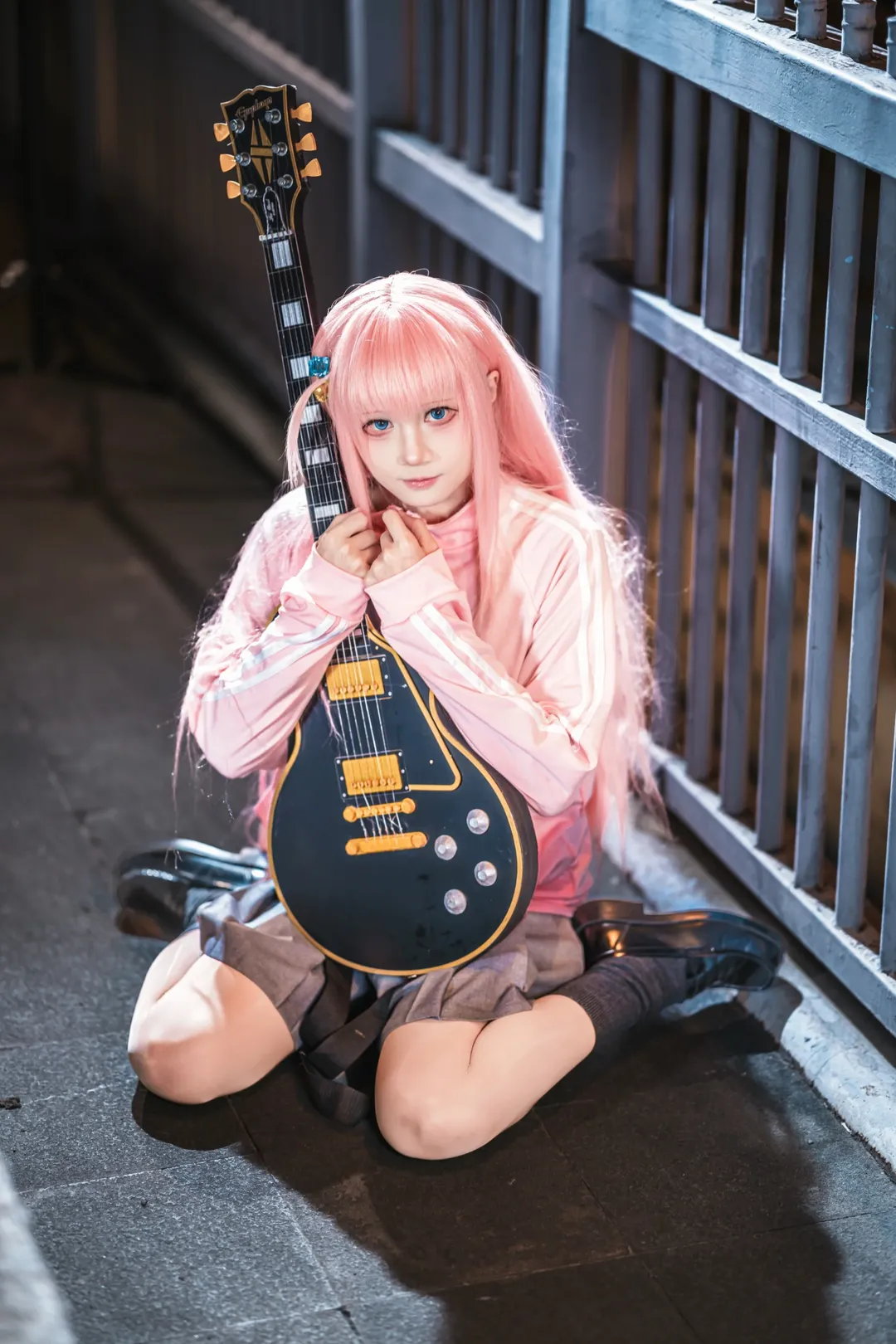 二次元cosplay, 夜景写真, 后藤一里cos, 孤独摇滚, 吉他少女 - 第6张