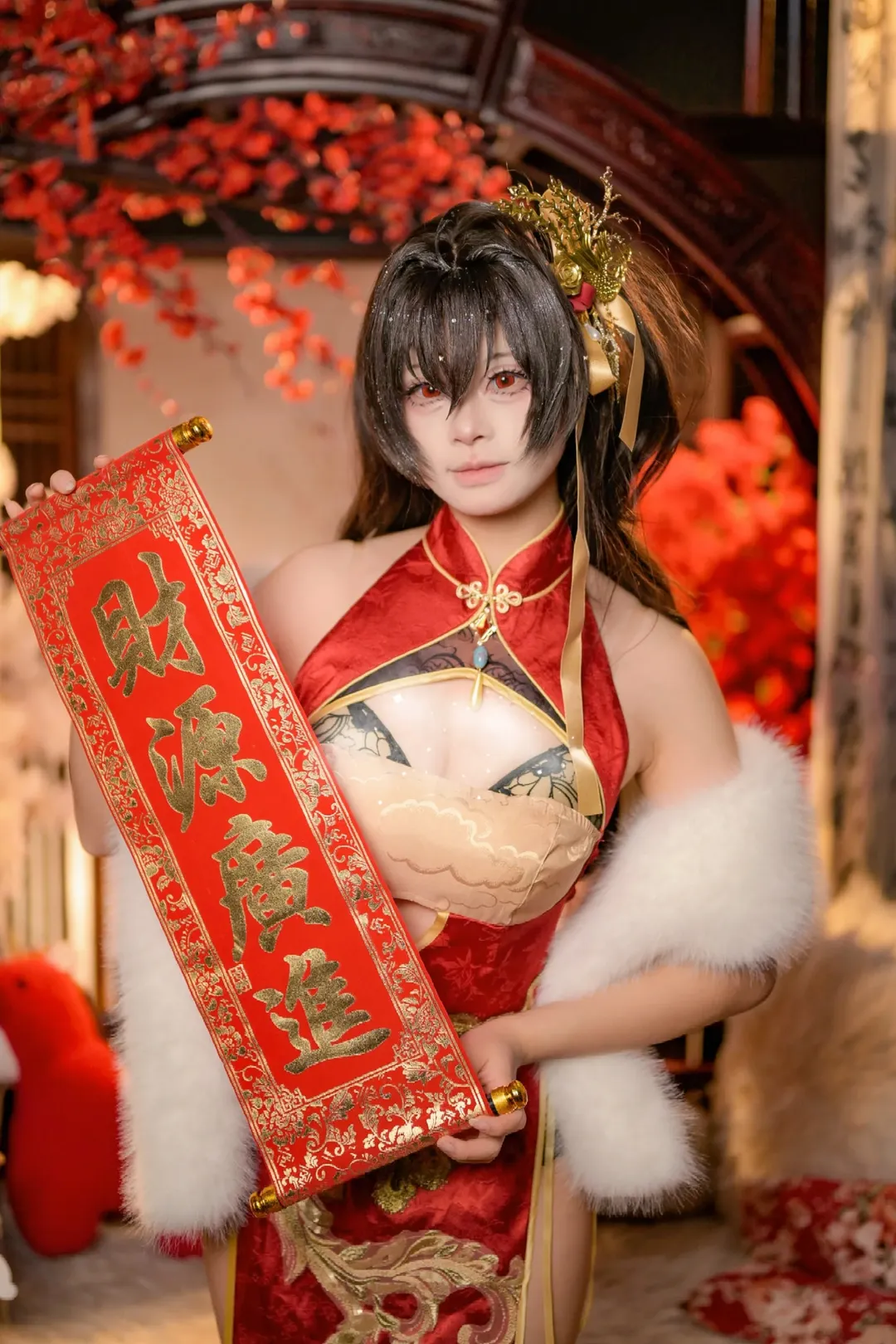 碧蓝航线, 国风cosplay, 黑丝穿搭, 大凤cos, 新春旗袍 - 第3张