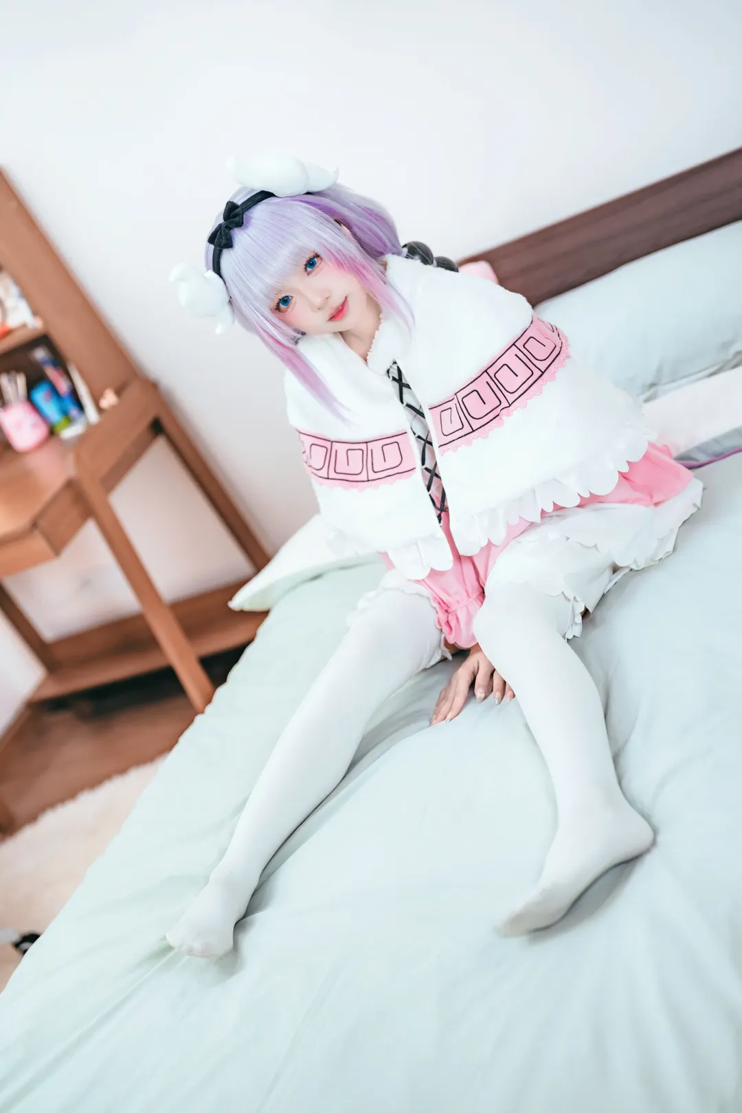 二次元cosplay, 白丝穿搭, 萌系正片, 康娜cos, 小林家的龙女仆 - 第1张