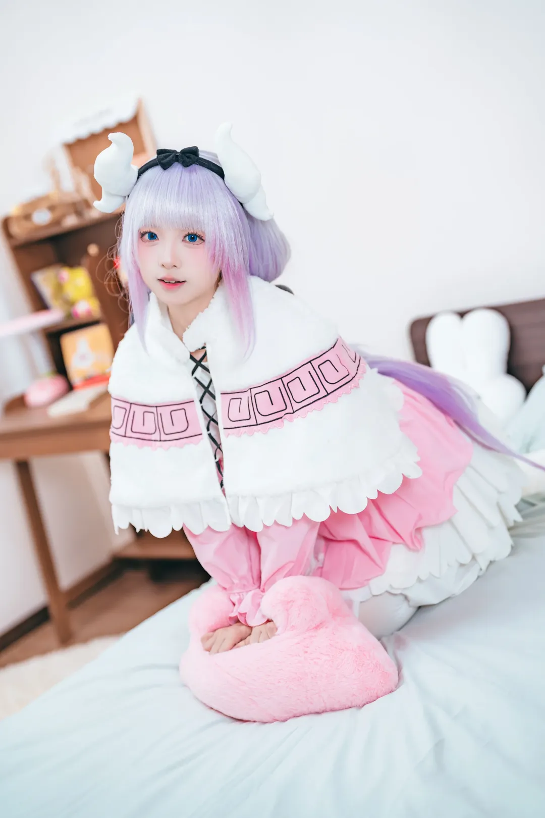 二次元cosplay, 白丝穿搭, 萌系正片, 康娜cos, 小林家的龙女仆 - 第3张