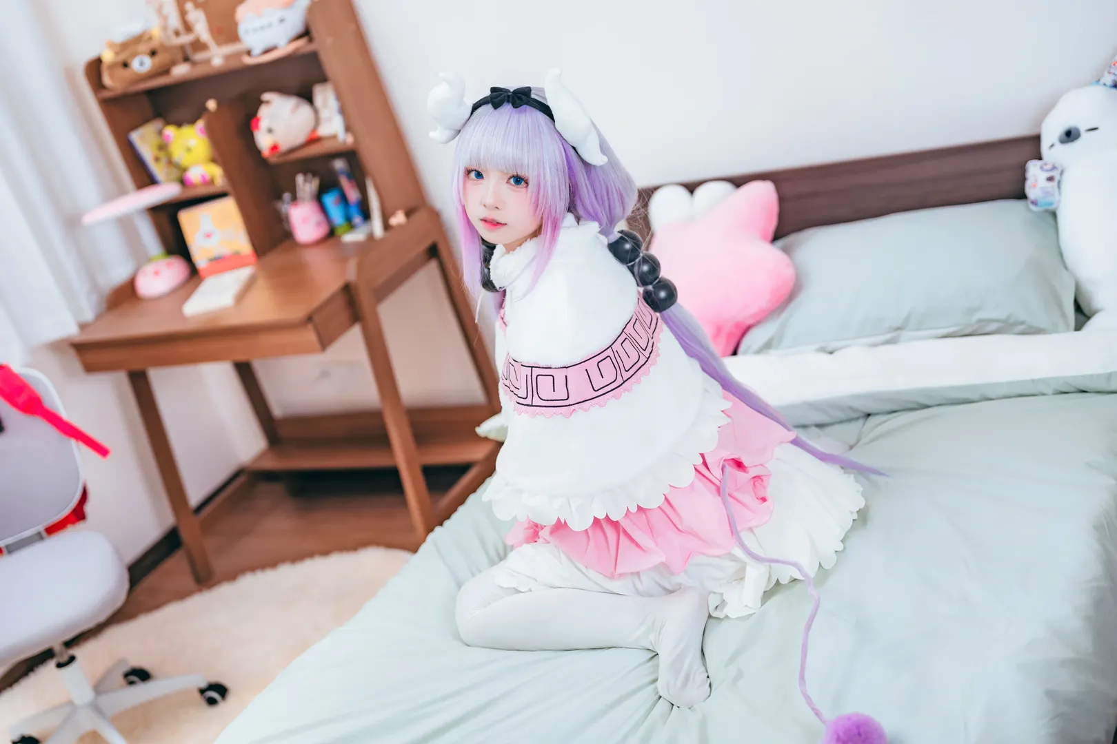 二次元cosplay, 白丝穿搭, 萌系正片, 康娜cos, 小林家的龙女仆 - 第5张