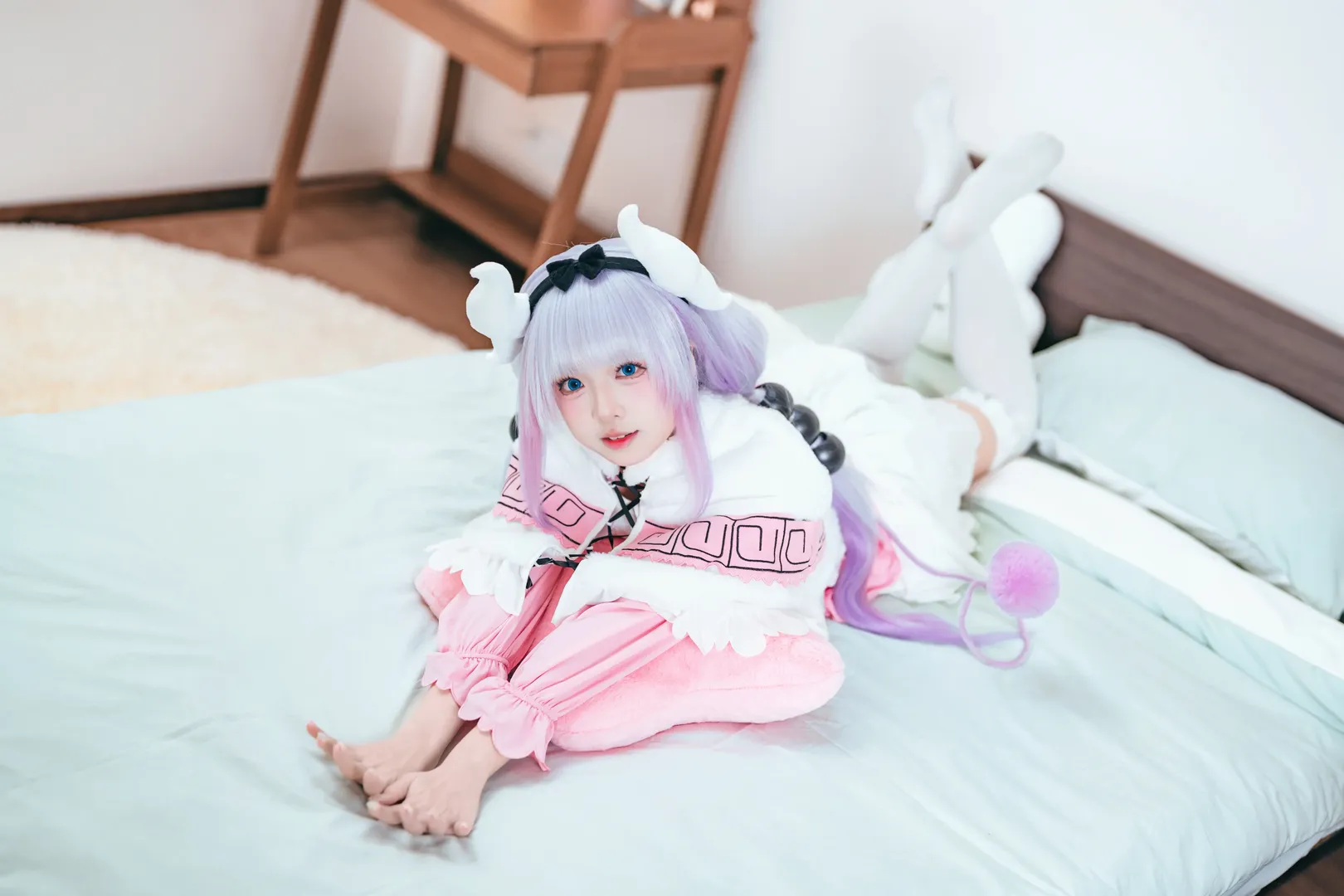 二次元cosplay, 白丝穿搭, 萌系正片, 康娜cos, 小林家的龙女仆 - 第7张