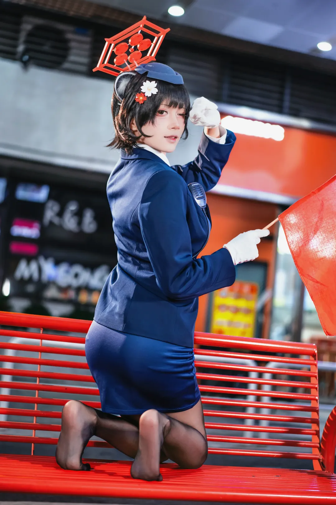 二次元摄影, 碧蓝档案, cosplay正片, 春日椿cos, 导游椿 - 第1张