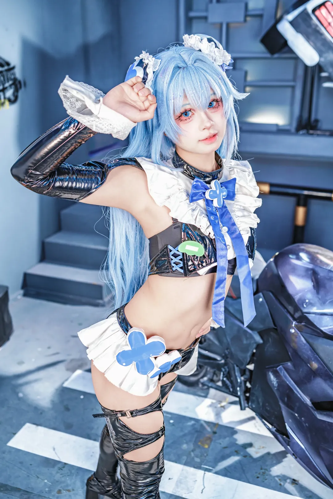 赛博朋克, cosplay正片, NIKKE胜利女神, 汉赛尔cos, 机车写真 - 第2张