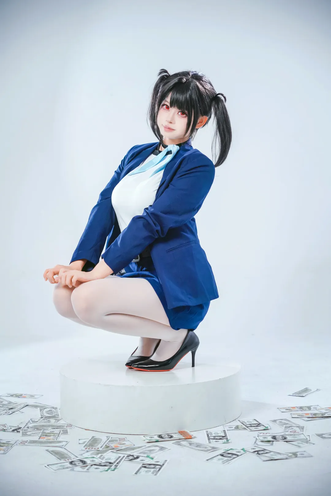cosplay正片, NIKKE胜利女神, 白丝高跟, 索拉cos, 蓝白制服 - 第6张
